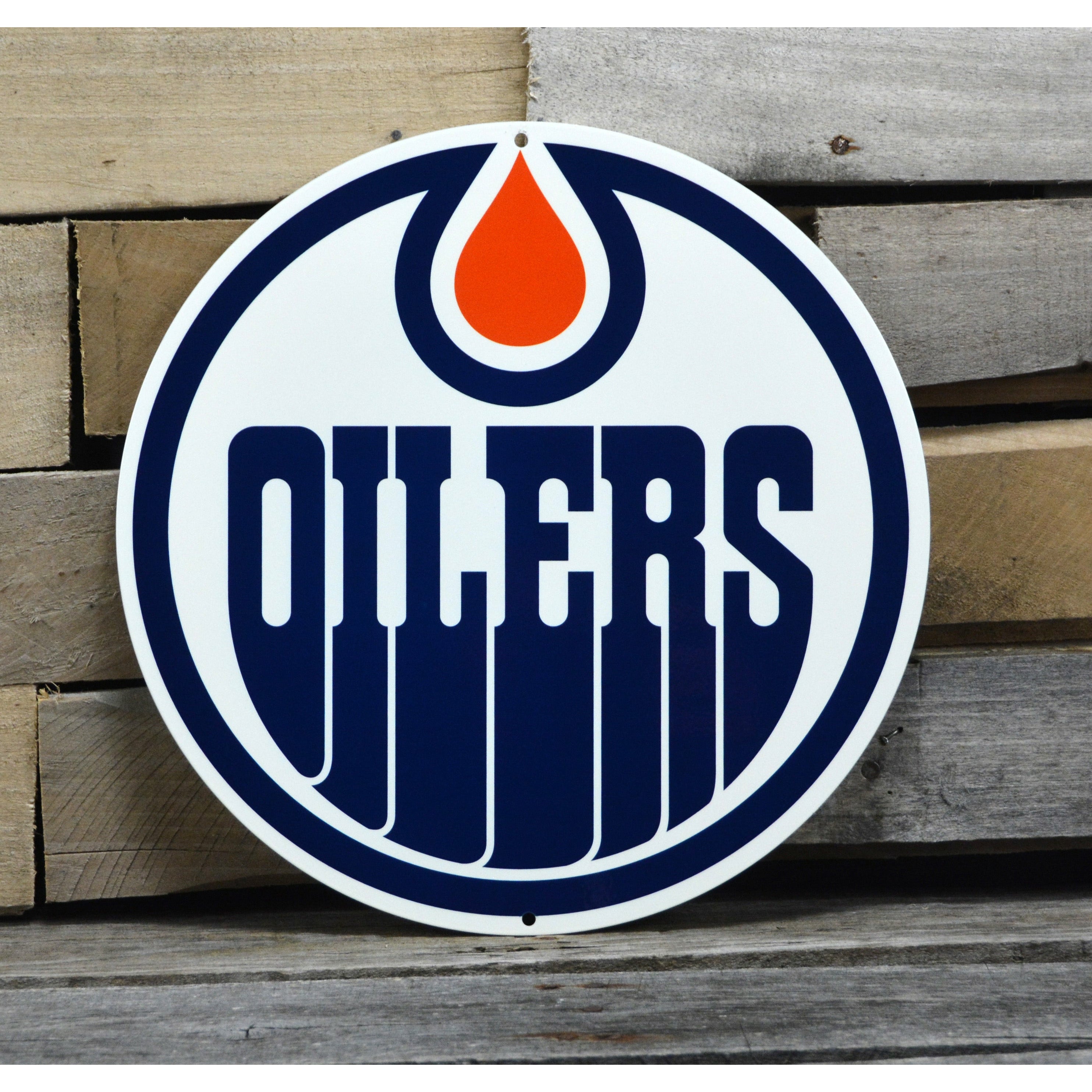 Edmonton Oilers 12" Spirit Size Steel Laser Cut Sign