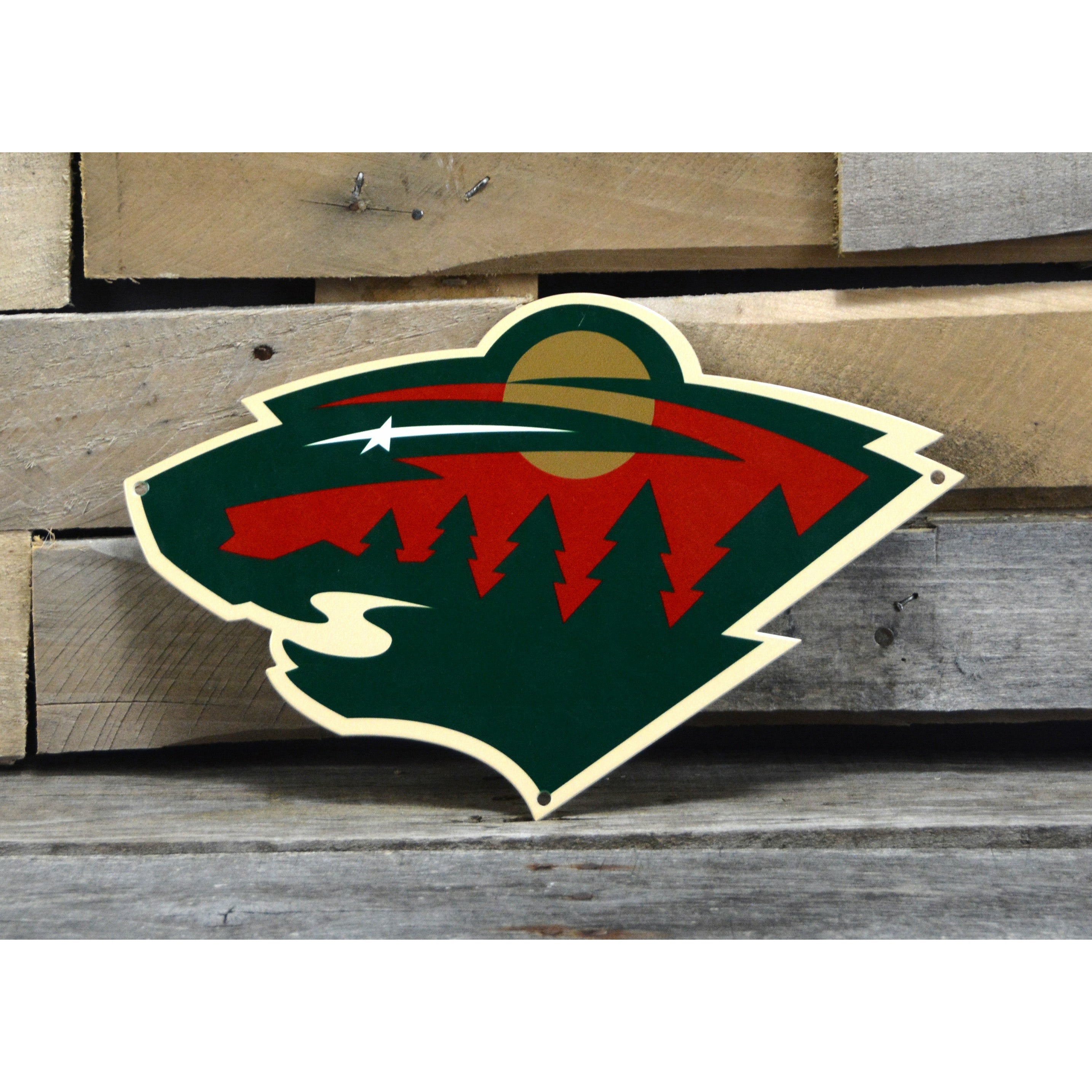 Minnesota Wild 12" Spirit Size Steel Laser Cut Sign