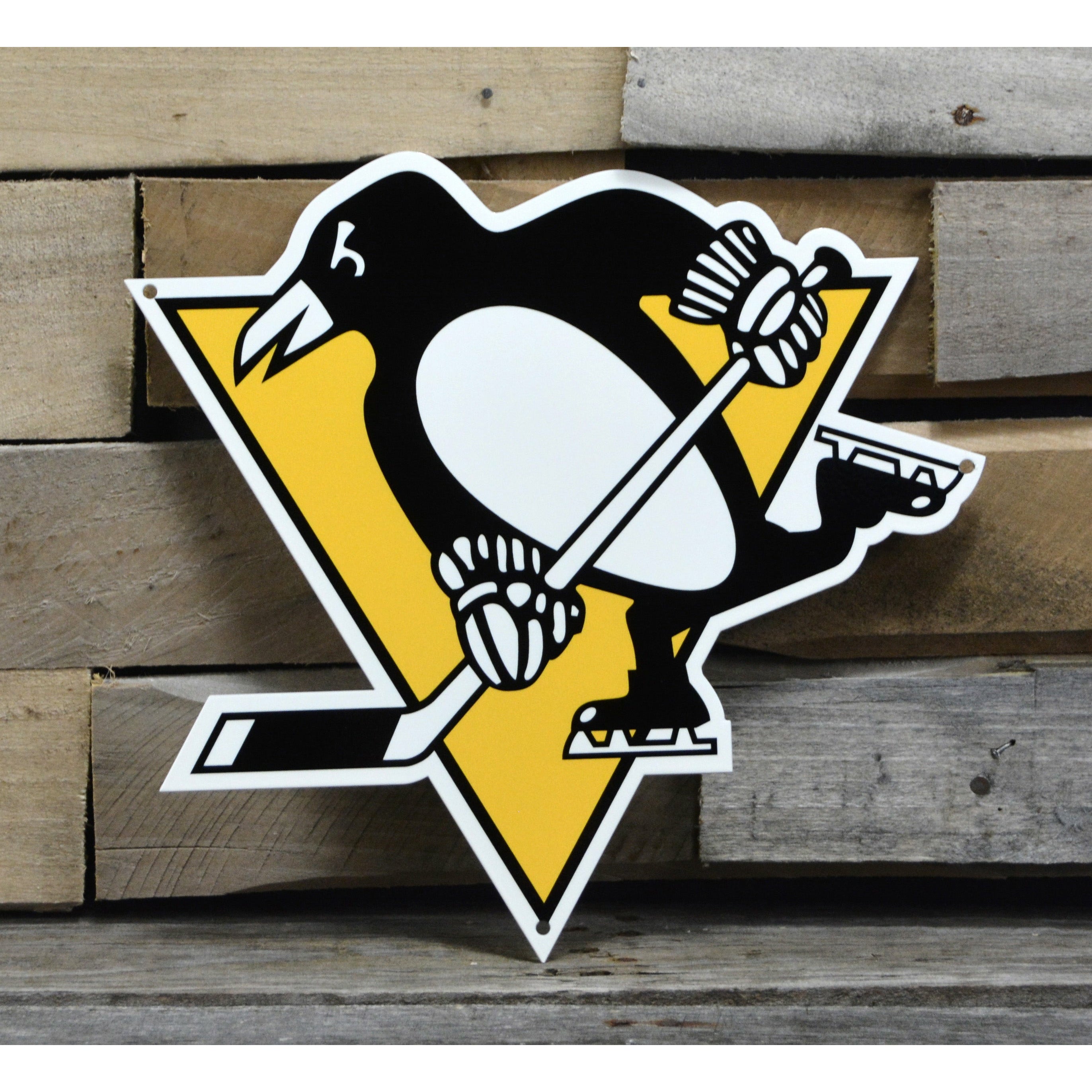 Pittsburgh Penguins 12" Spirit Size Steel Laser Cut Sign