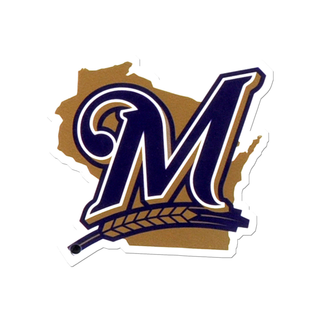 Milwaukee Brewers - Wisconsin Logo Steel Super Magnet – authenticstreetsigns