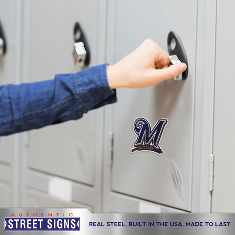 Milwaukee Brewers - M Logo Steel Super Magnet