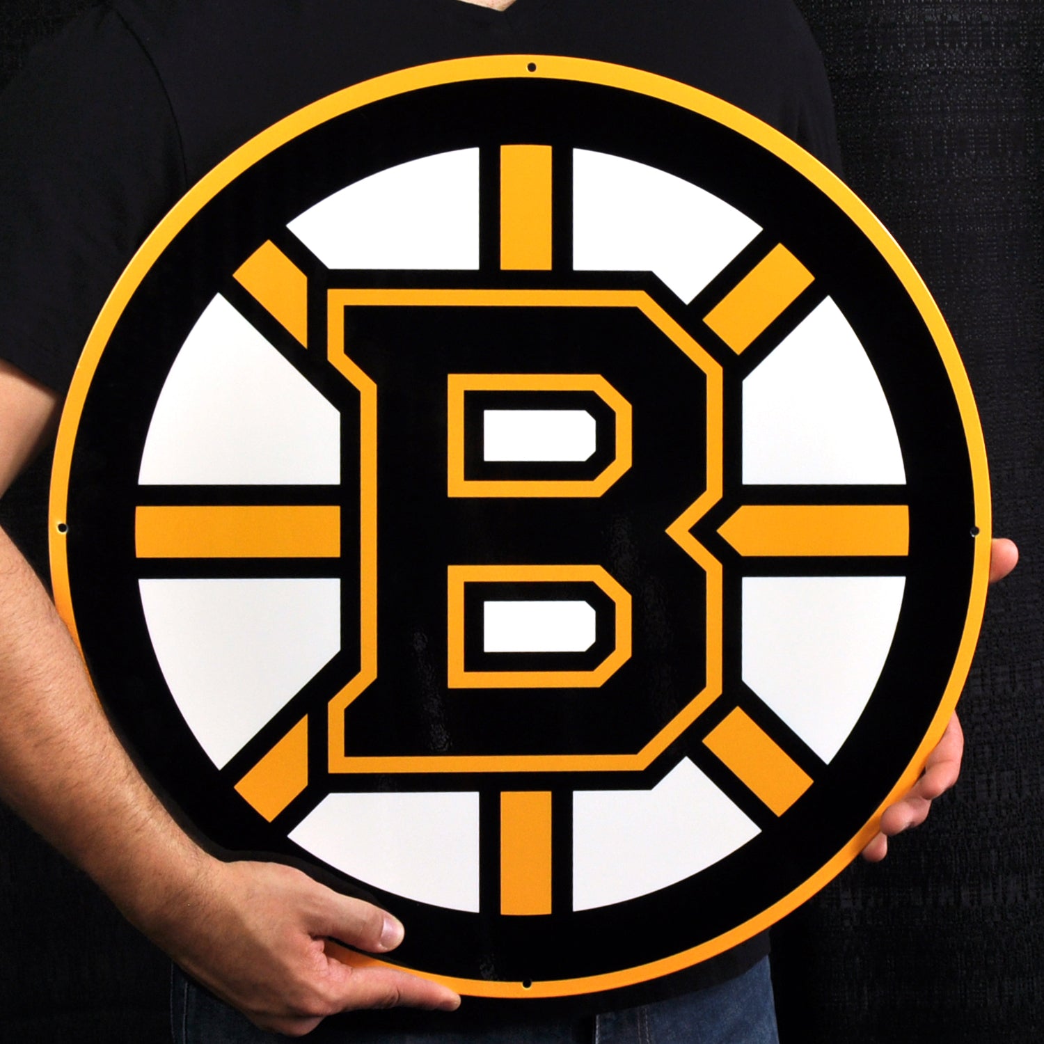 Boston Bruins 20.5" X 20.5" Statement Size Steel Laser Cut Sign