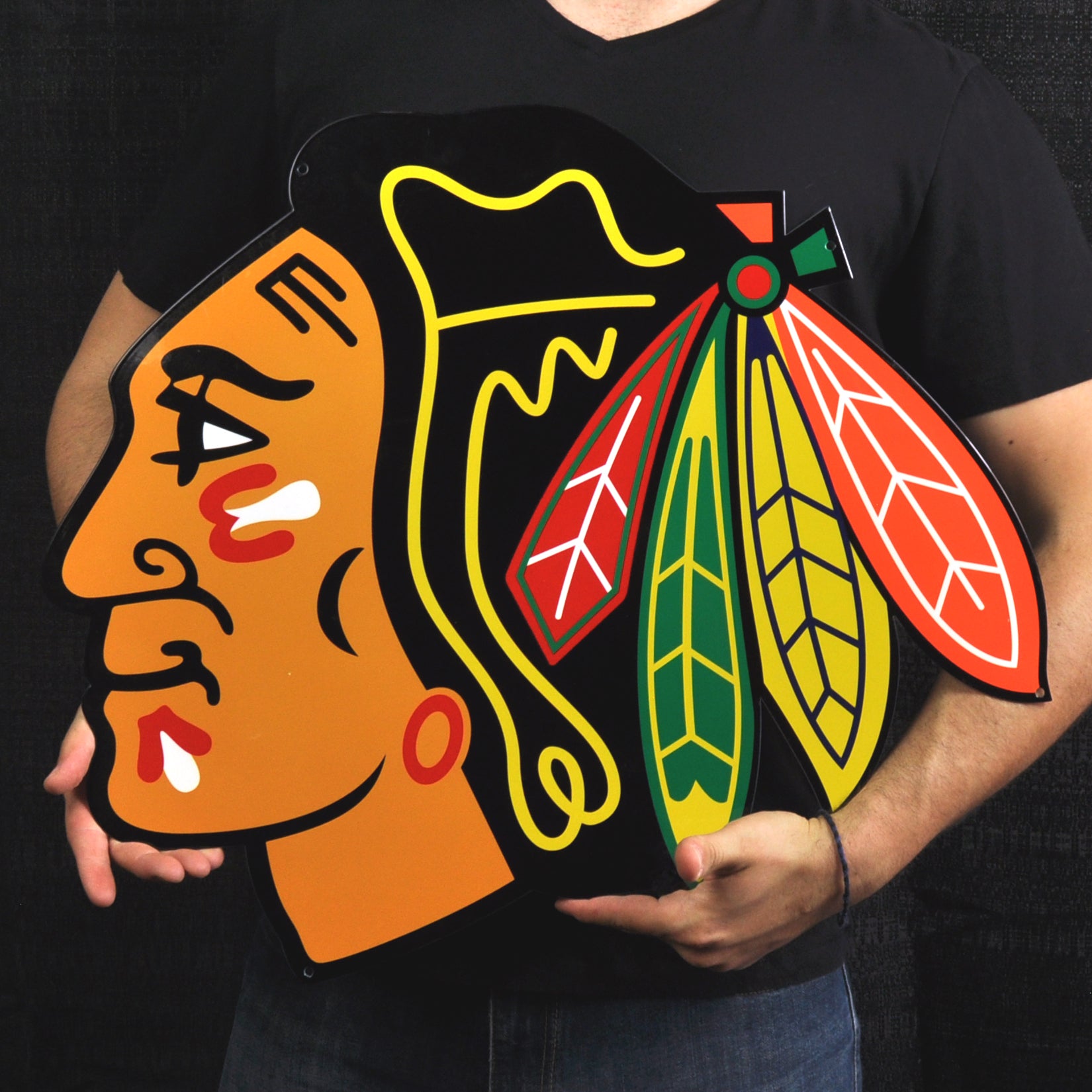 Chicago Blackhawks 23" x 21"Statement Size Steel Laser Cut Sign