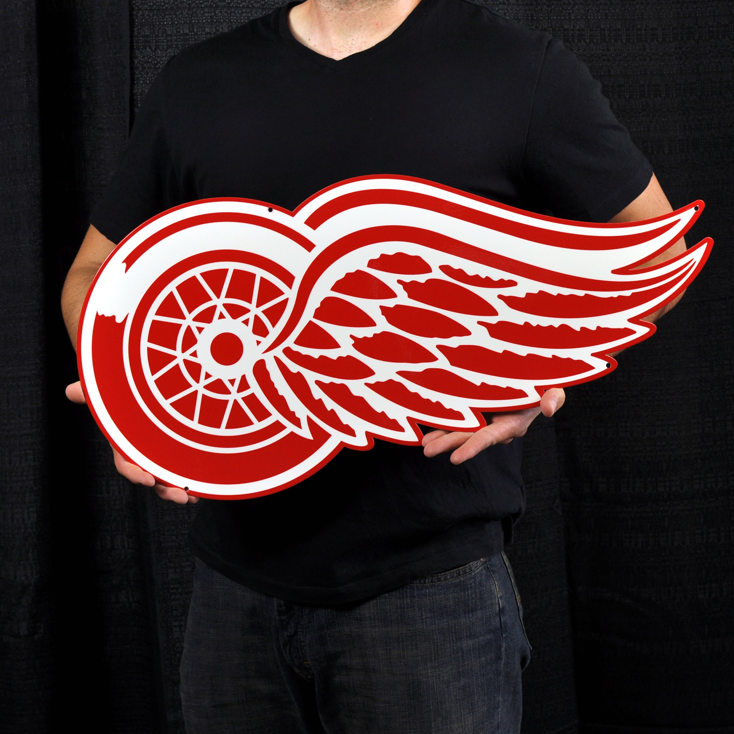 Detroit Red Wings 26" x 12" Statement Size Steel Laser Cut Sign