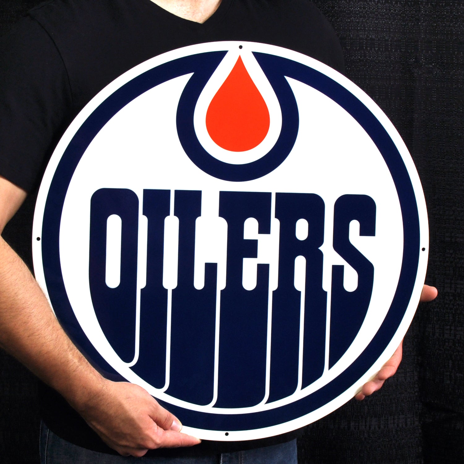 Edmonton Oilers 20.5" X 20.5" Statement Size Steel Laser Cut Sign