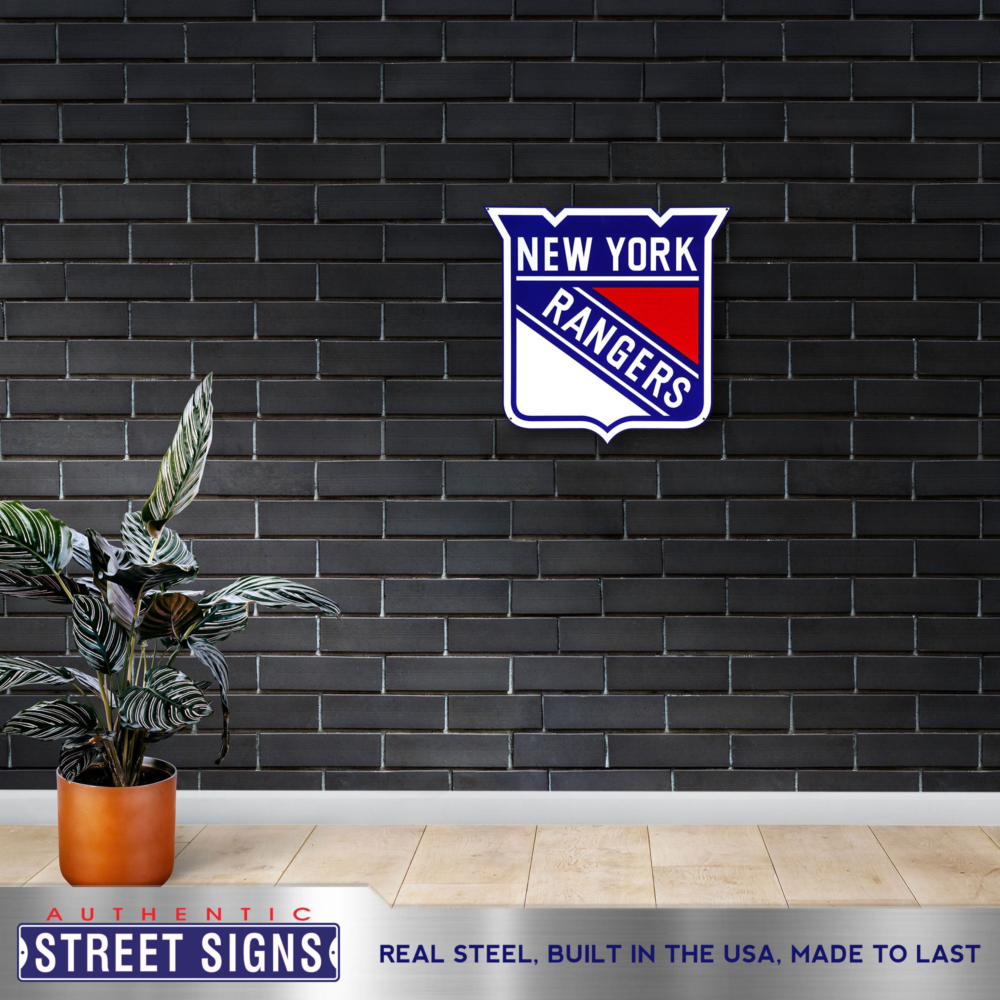 New York Rangers 20-24" Statement Size Steel Laser Cut Sign