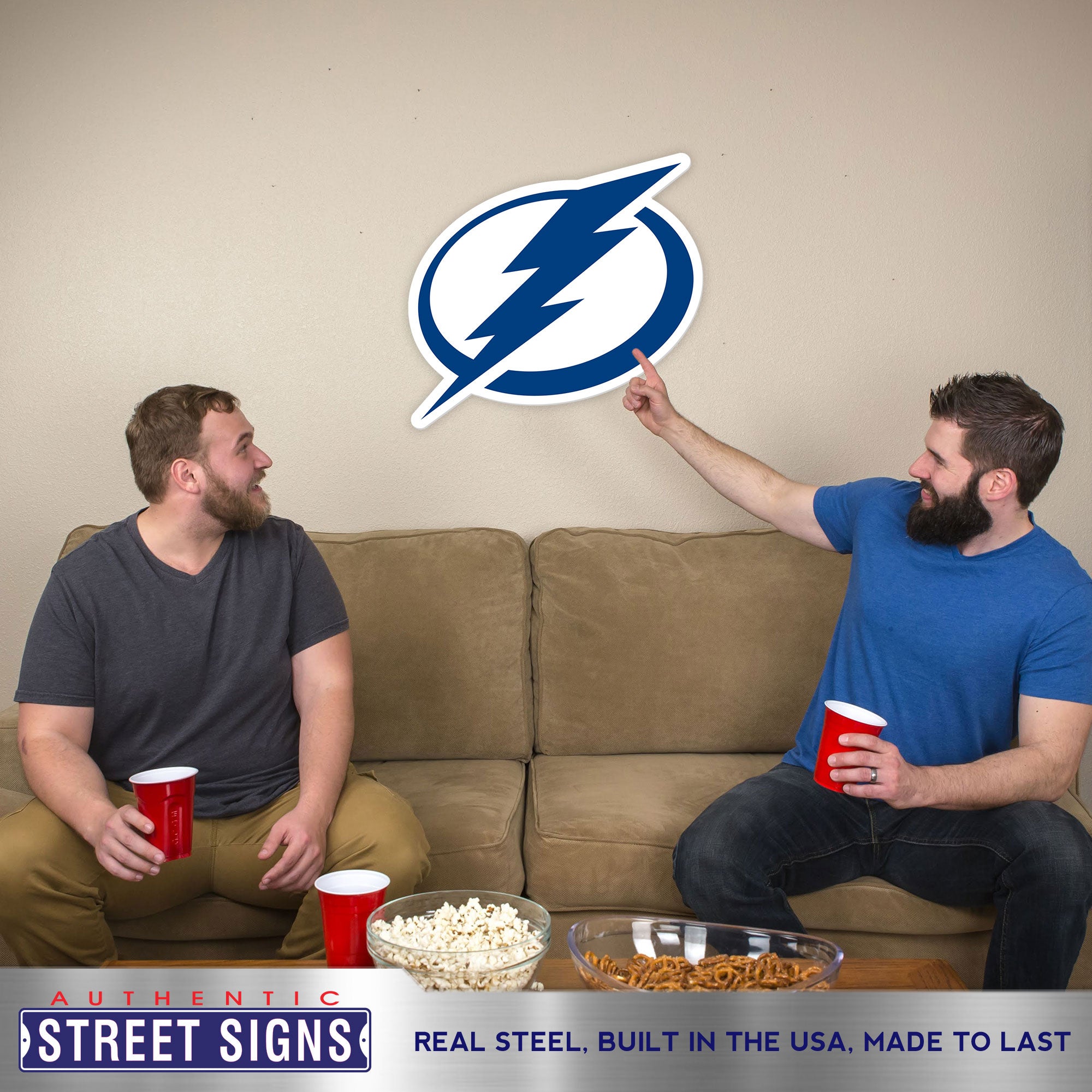 Tampa Bay Lightning 24" Statement Size Steel Laser Cut Sign