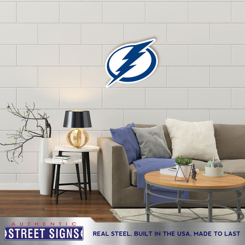 Tampa Bay Lightning 24 Statement Size Raw Steel Laser Cut Sign