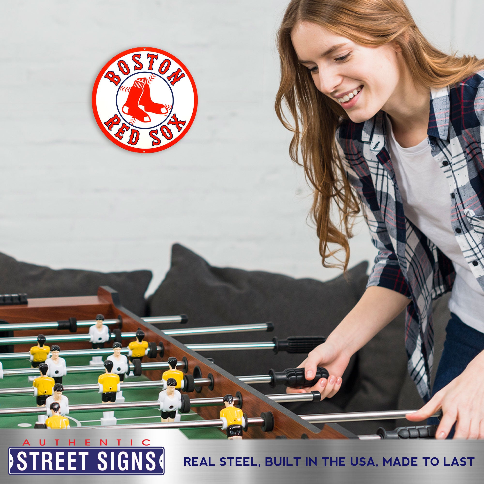 Boston Red Sox 12" Spirit Size Steel Laser Cut Sign
