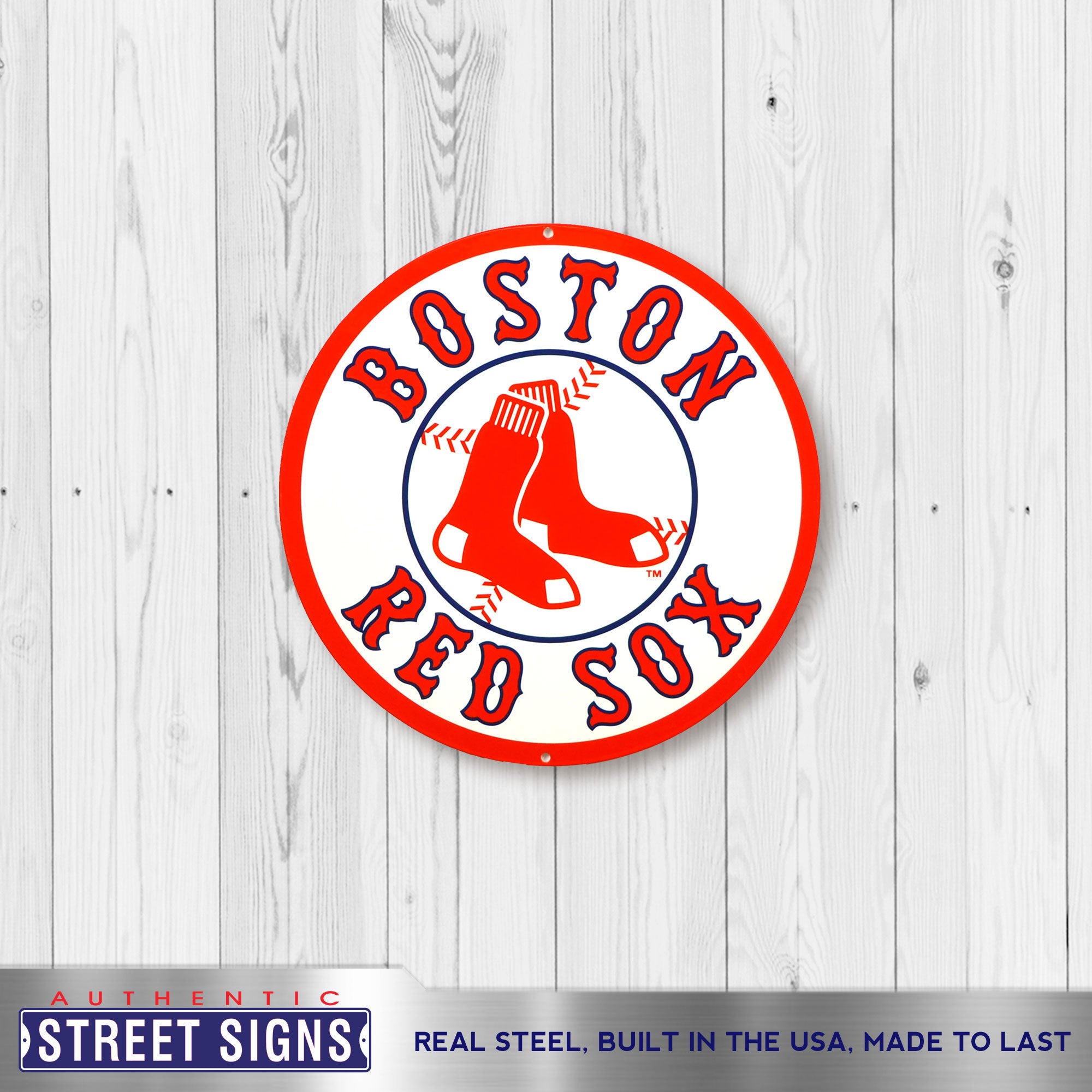 Boston Red Sox 12" Spirit Size Steel Laser Cut Sign