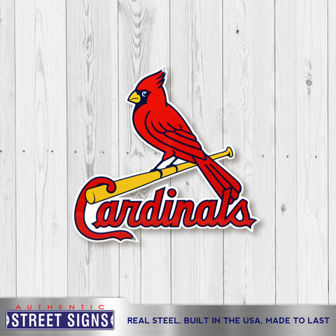 St. Louis Cardinals - Vintage 2 Birds on Bat 12 Spirit Size Steel Laser  Cut Sign