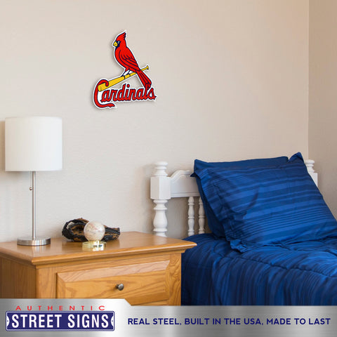 St. Louis Cardinals Fredbird 12 Steel Logo Sign - Sports Unlimited