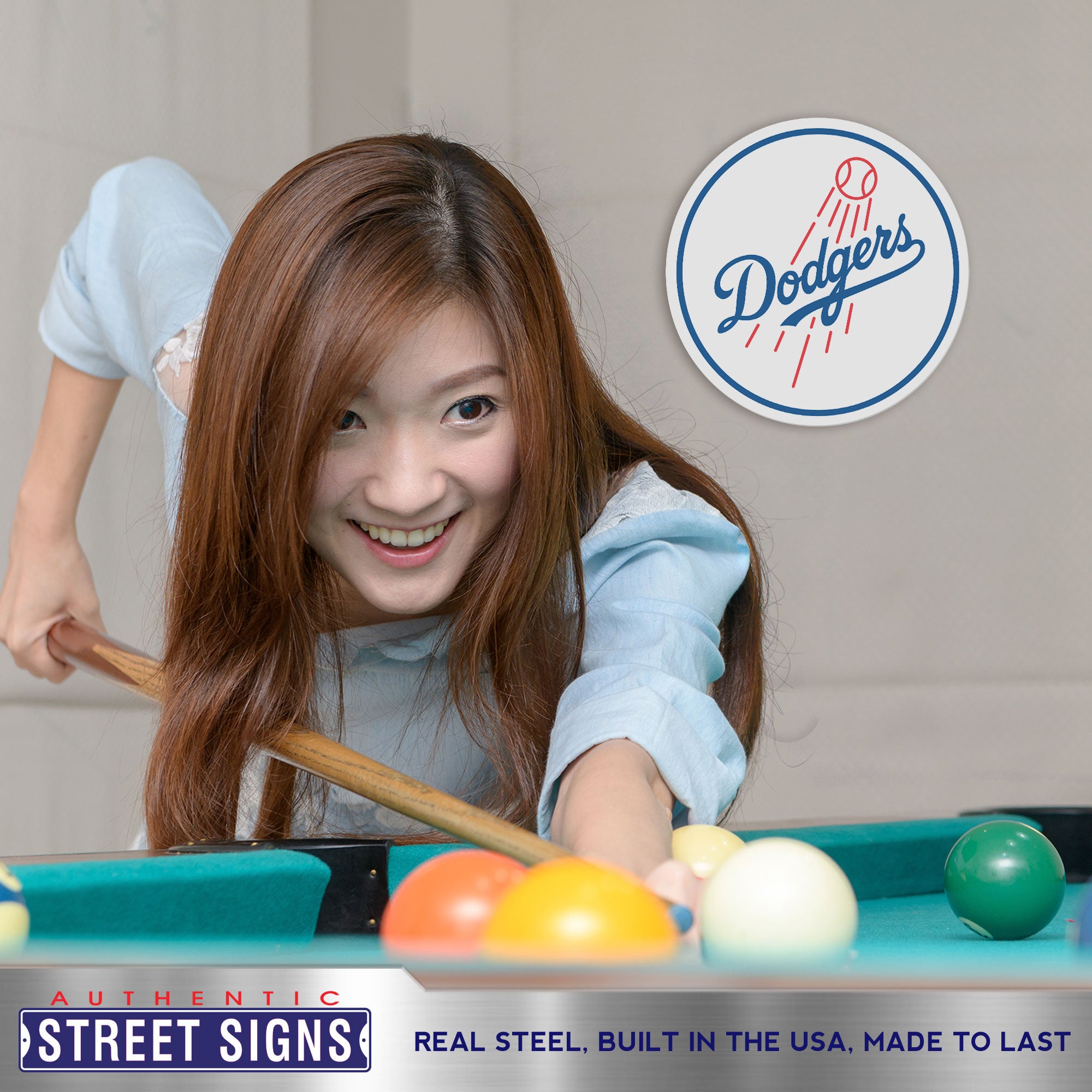 Los Angeles Dodgers - Circle Logo 12" Spirit Size Steel Laser Cut Sign