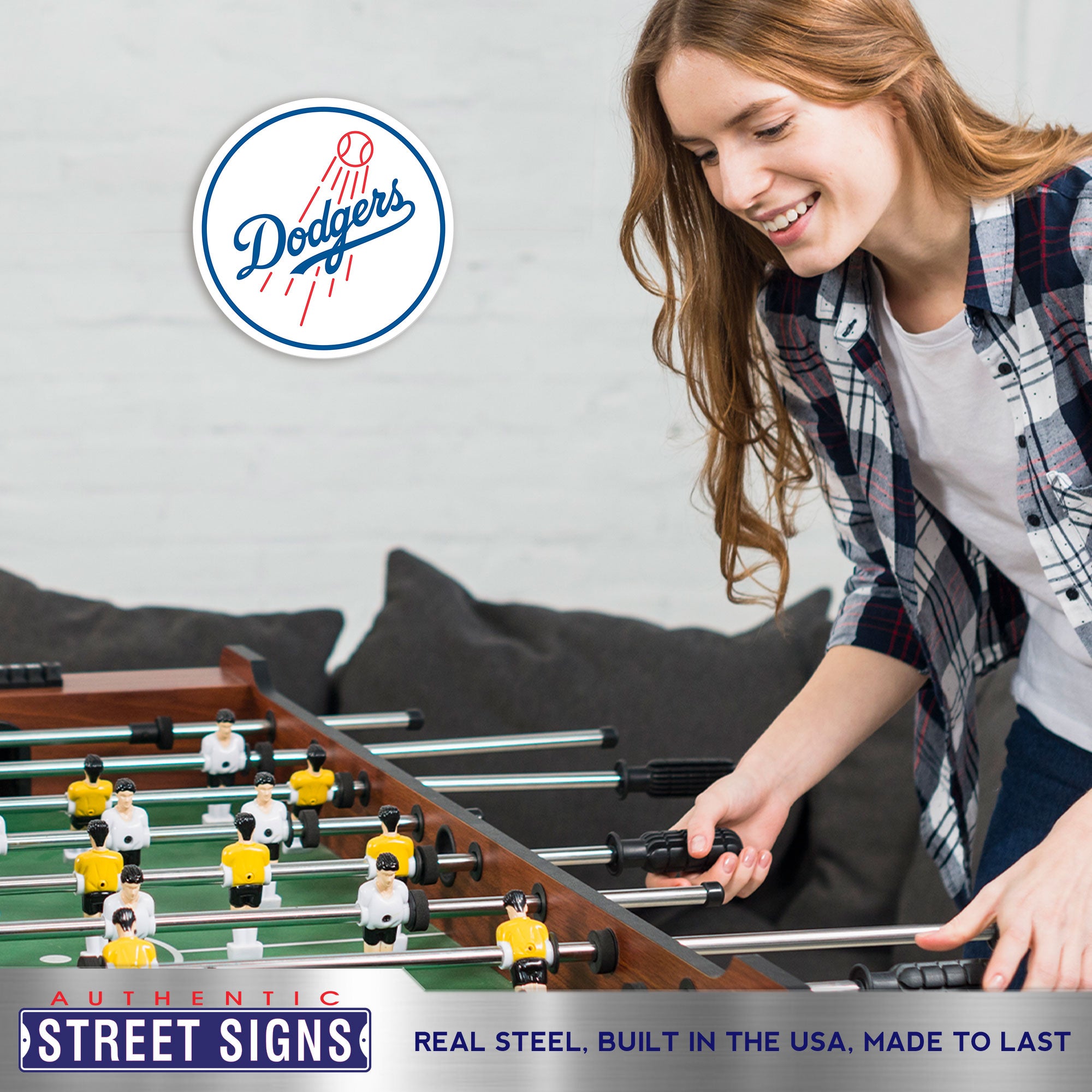 Los Angeles Dodgers - Circle Logo 12" Spirit Size Steel Laser Cut Sign