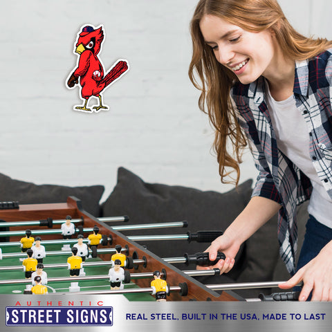 Authentic Street Signs 94017 12 in Cardinals Angry Bird Steel Logo