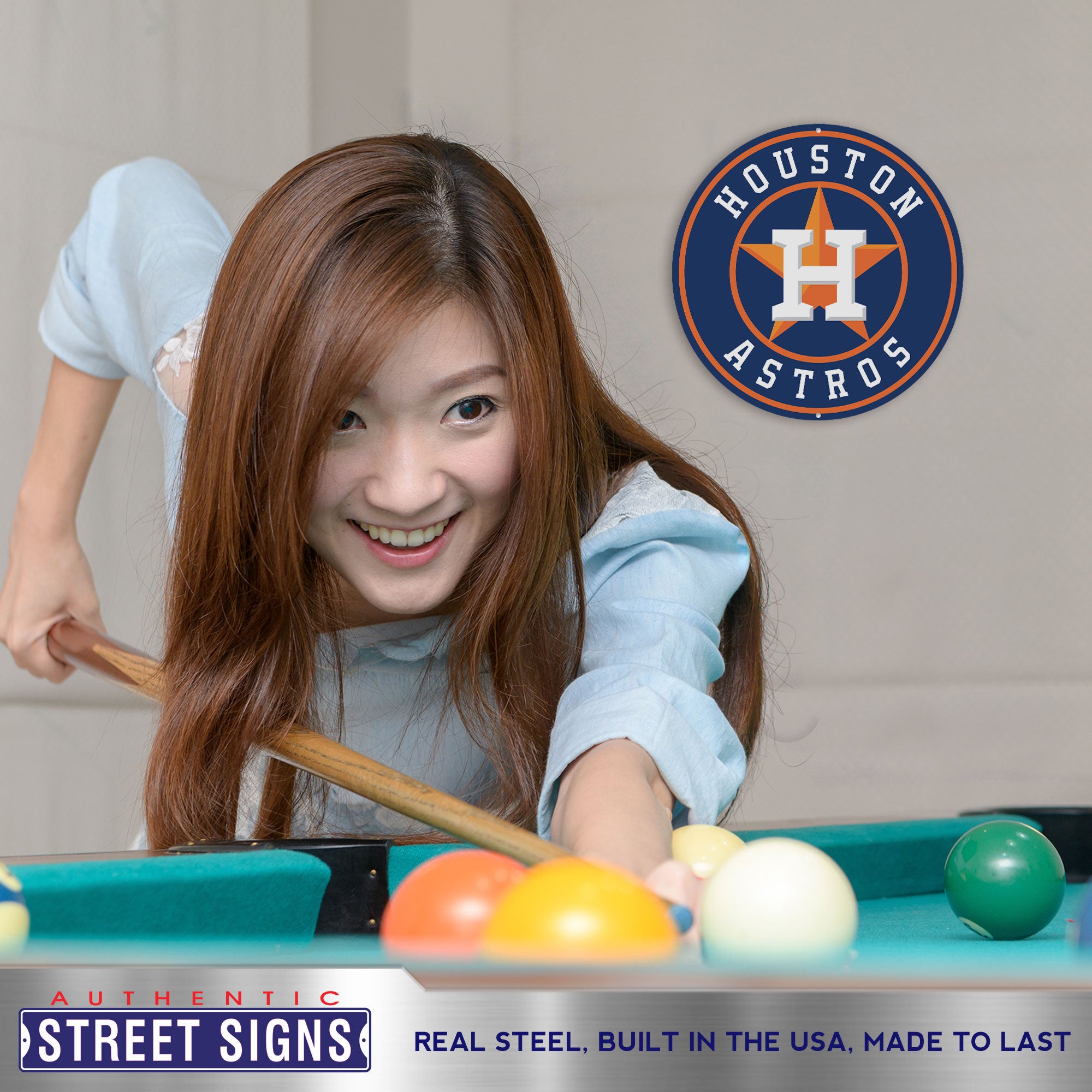 Houston Astros 12" Spirit Size Steel Laser Cut Sign
