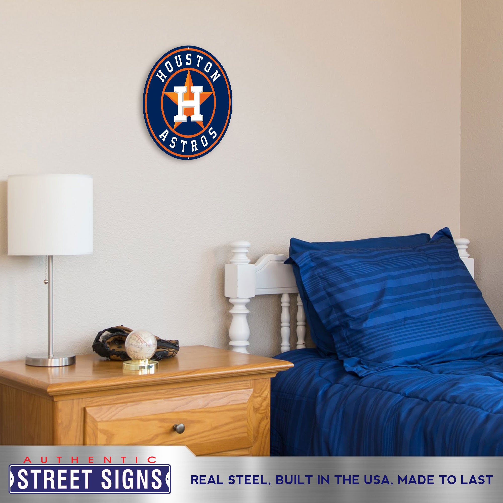 Houston Astros 12" Spirit Size Steel Laser Cut Sign