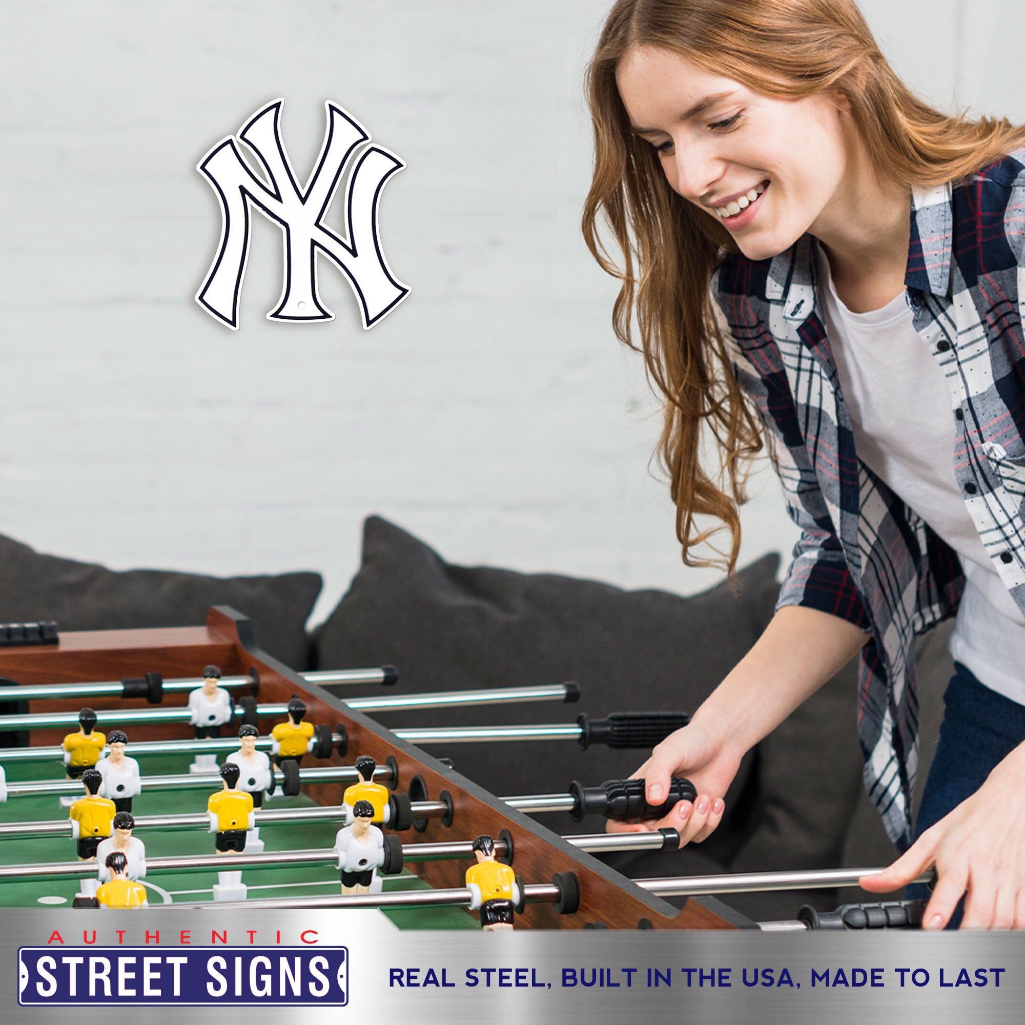 New York Yankees - NY Logo 12" Spirit Size Steel Laser Cut Sign