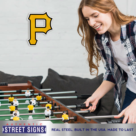 Pittsburgh Pirates - Pirate Head 23 x 16 Statement Size Steel Laser –  authenticstreetsigns