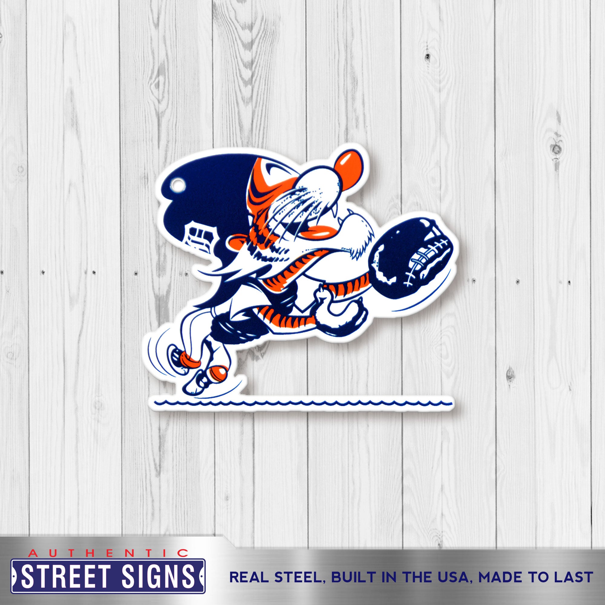 Detroit Tigers - Catcher Kitty 12" Spirit Size Steel Laser Cut Sign