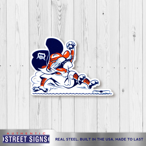 Detroit Tigers Sliding Kitty 12 Steel Sign