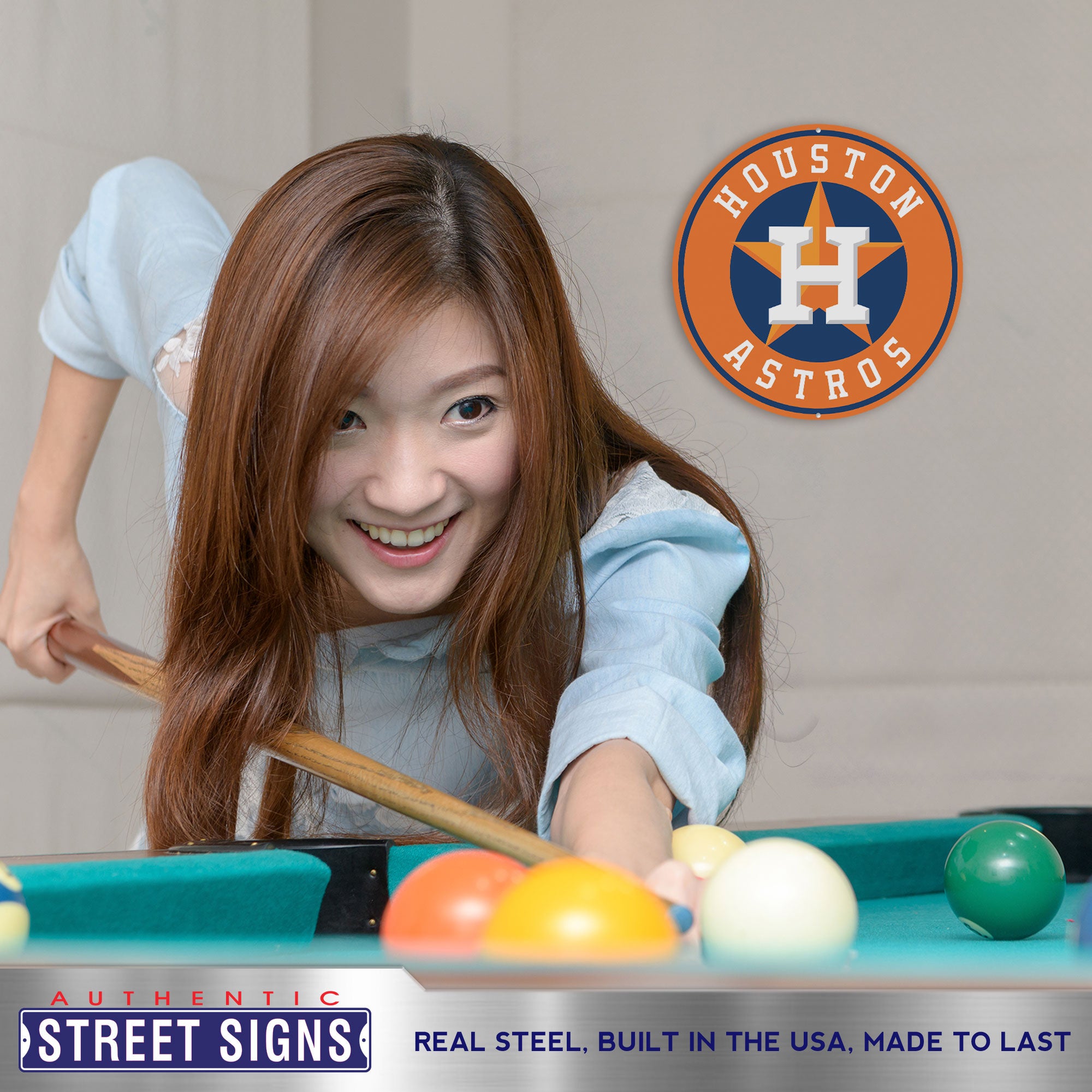 Houston Astros - Astros 12" Spirit Size Steel Laser Cut Sign