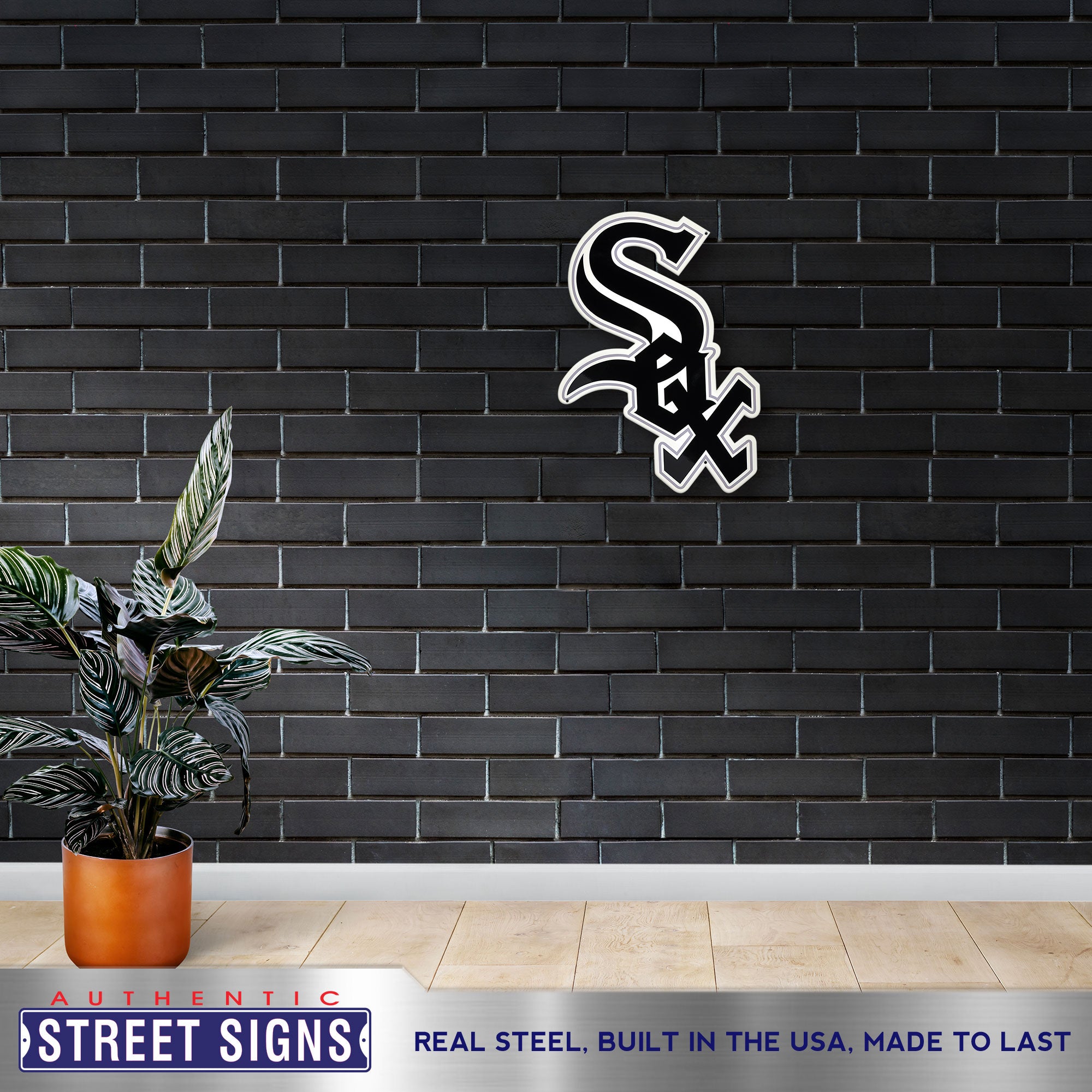 Chicago White Sox 24" X 15" Statement Size Steel Laser Cut Sign