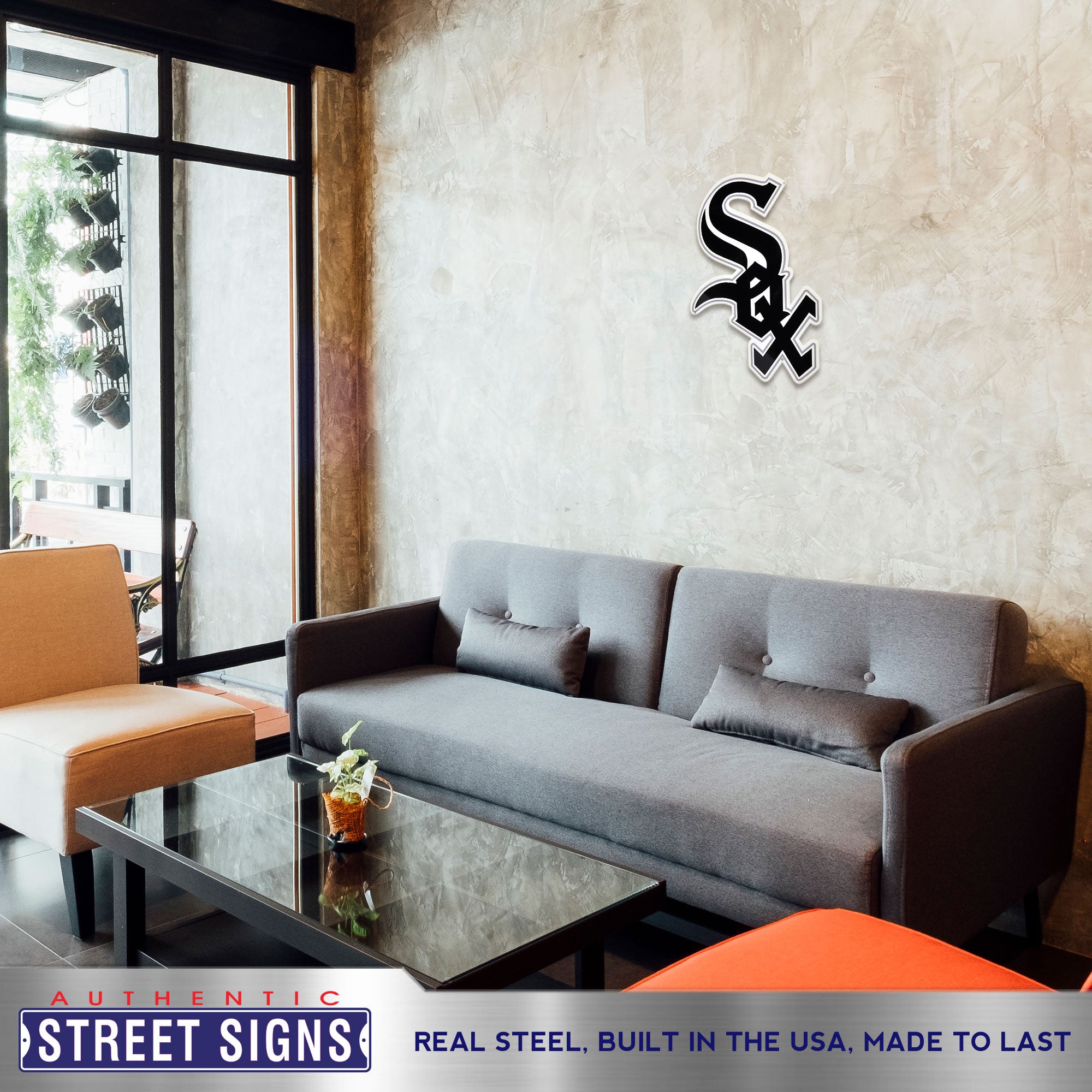 Chicago White Sox 24" X 15" Statement Size Steel Laser Cut Sign