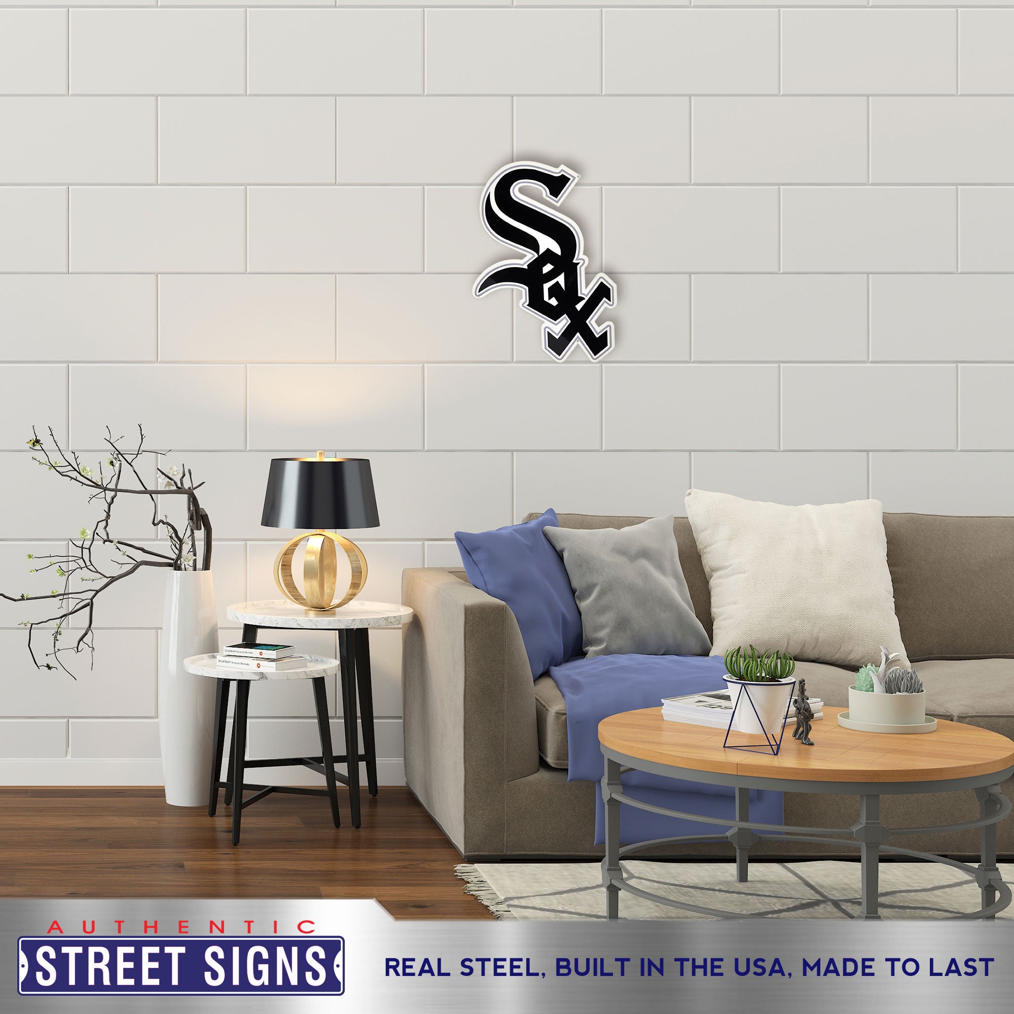 Chicago White Sox 24" X 15" Statement Size Steel Laser Cut Sign