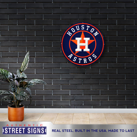 Houston Astros 12 Spirit Size Steel Laser Cut Sign – authenticstreetsigns