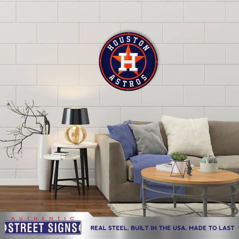 Houston Astros 12 Spirit Size Steel Laser Cut Sign – authenticstreetsigns