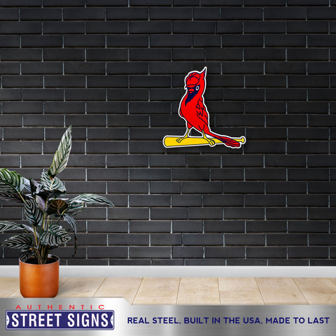 St Louis Cardinals Laser Cut Steel Logo Statement Size-Clubhouse Bird