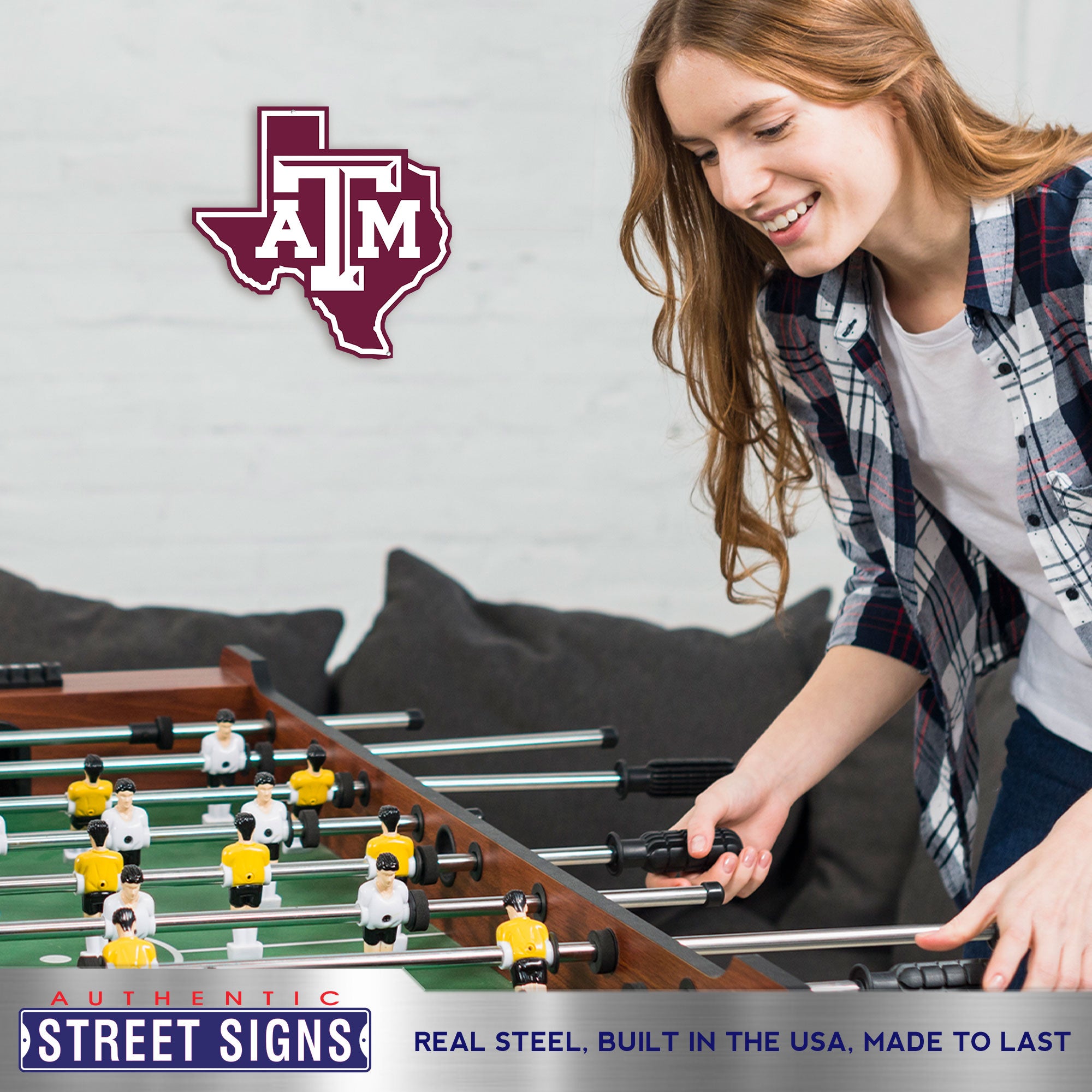 Texas A&M Aggies - Lonestar 12" Spirit Size Steel Laser Cut Sign