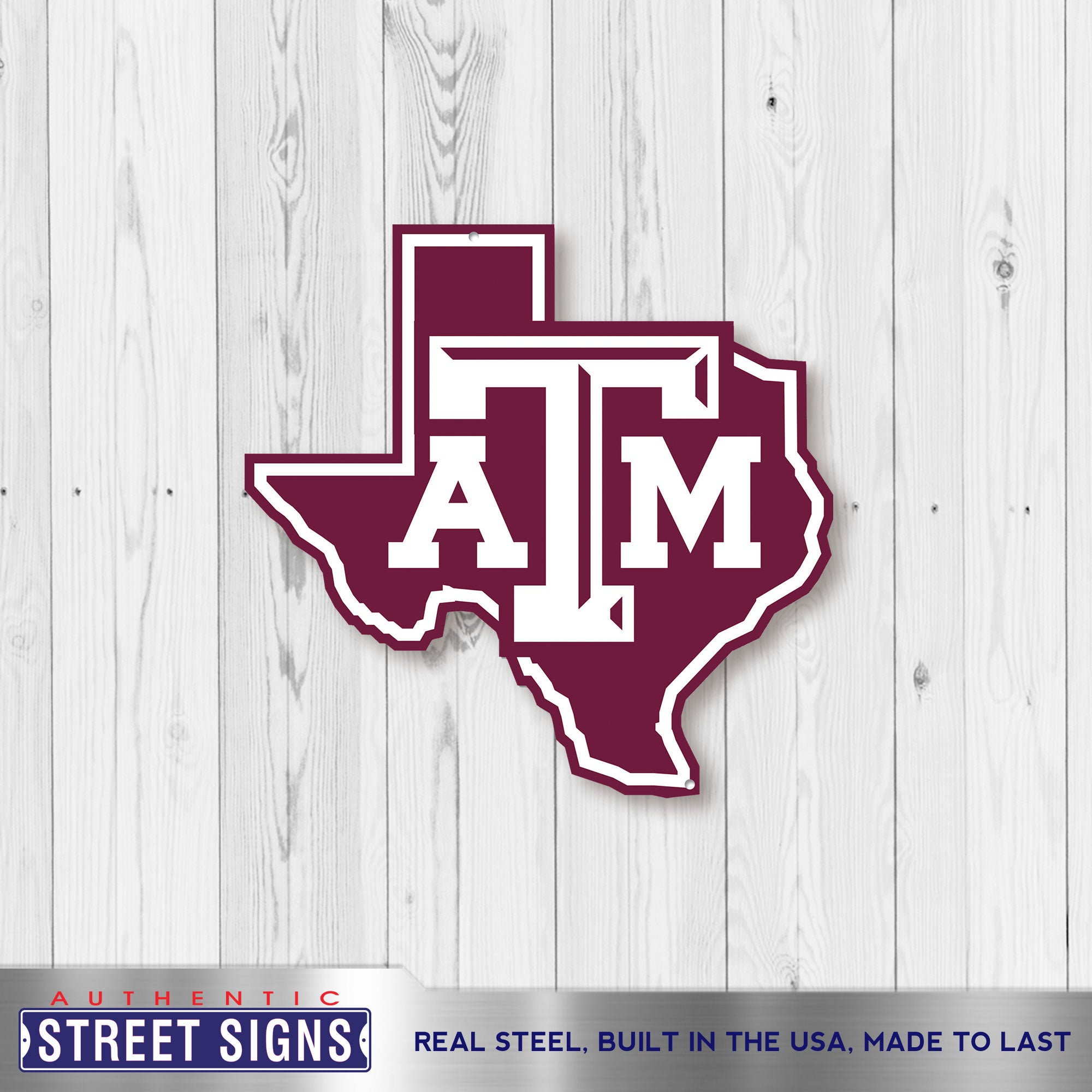Texas A&M Aggies - Lonestar 12" Spirit Size Steel Laser Cut Sign