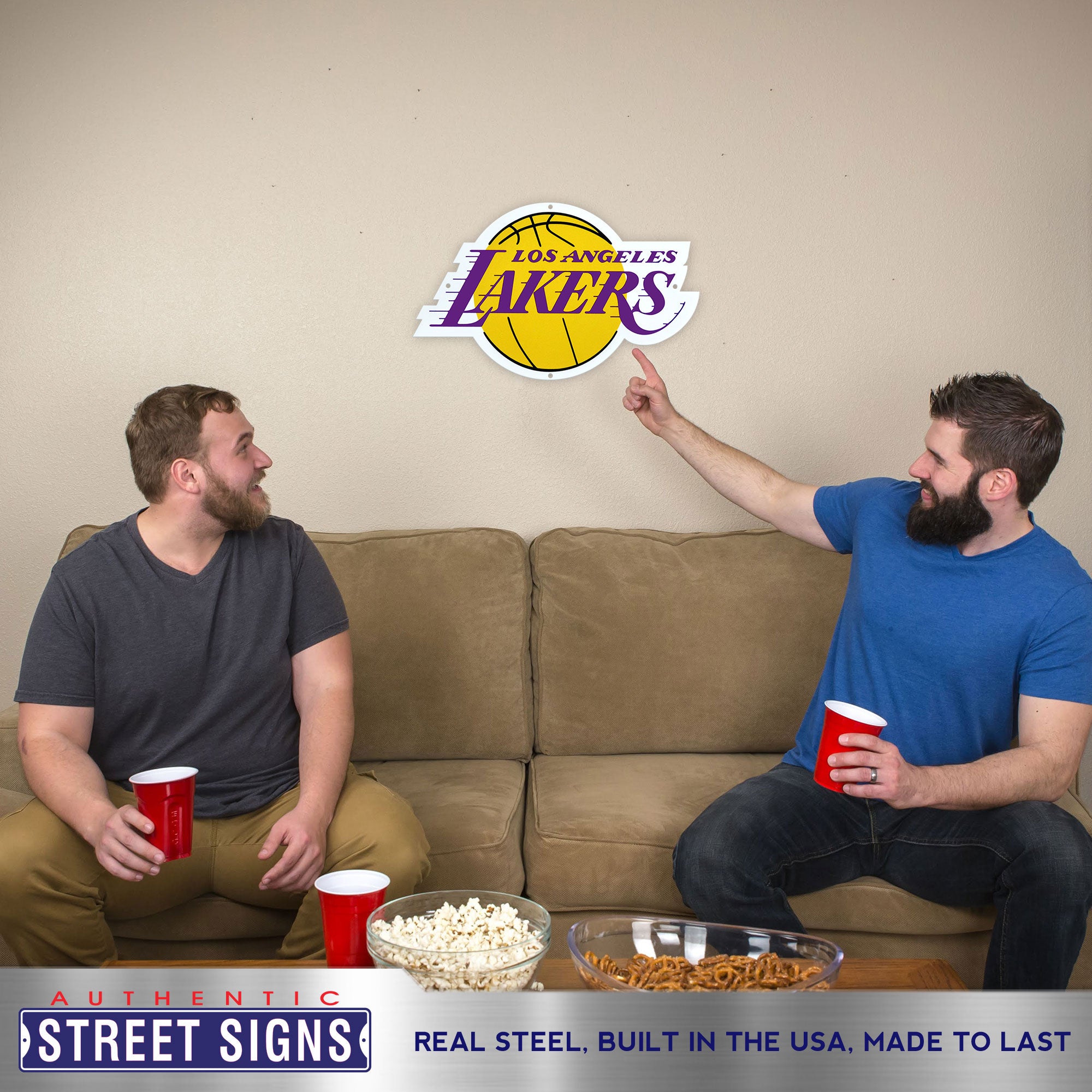 Los Angeles Lakers 20-24" Statement Size Steel Laser Cut Sign