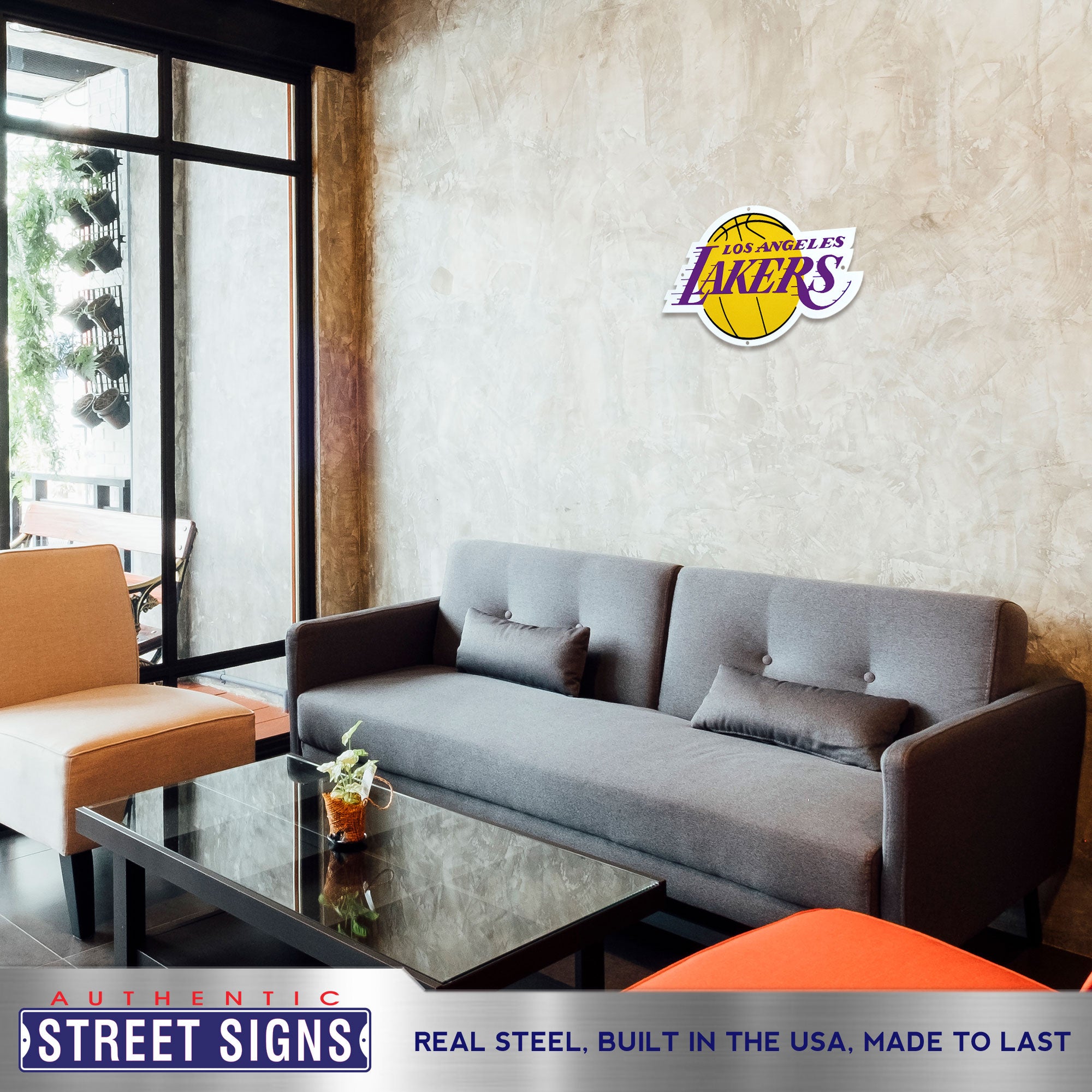 Los Angeles Lakers 20-24" Statement Size Steel Laser Cut Sign