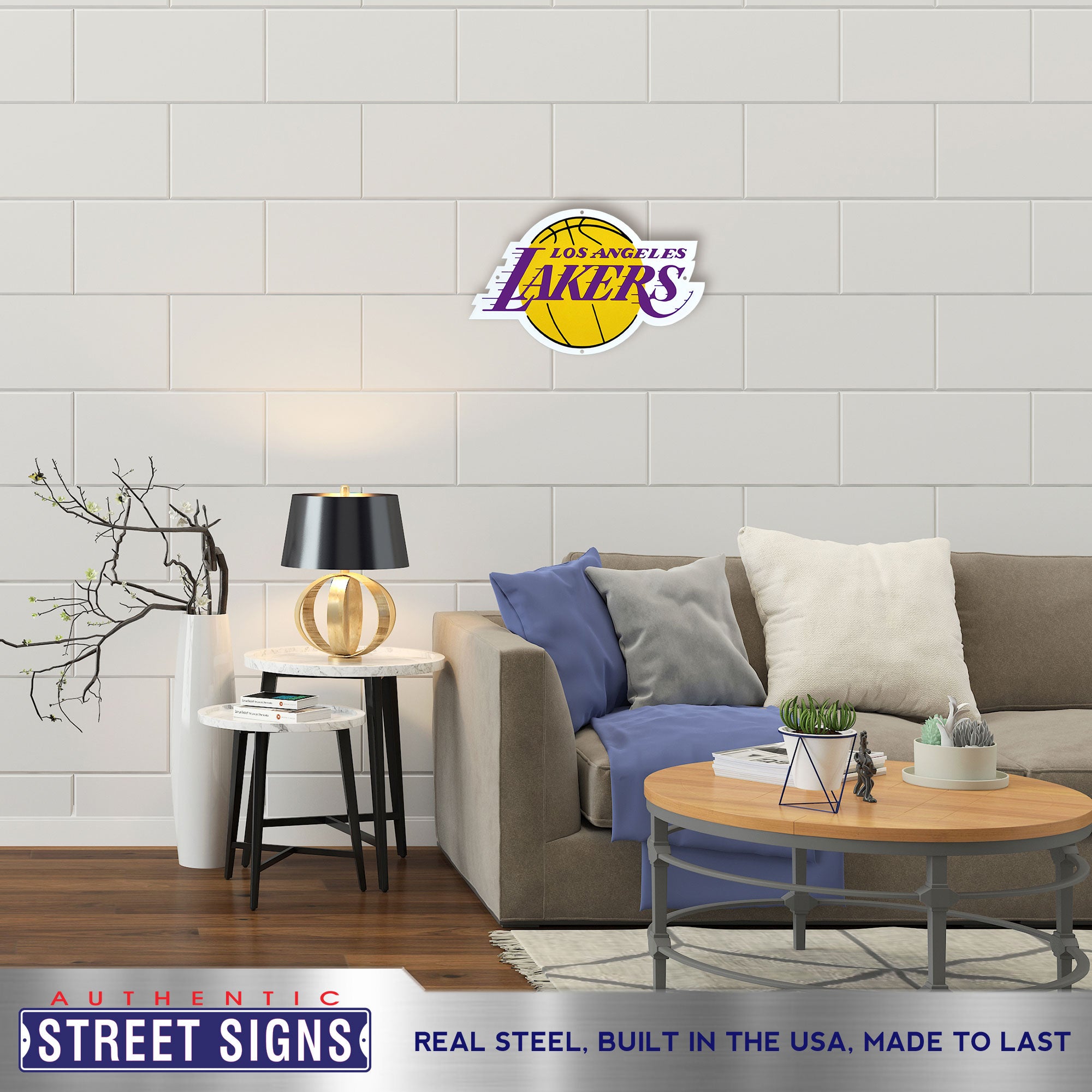 Los Angeles Lakers 20-24" Statement Size Steel Laser Cut Sign