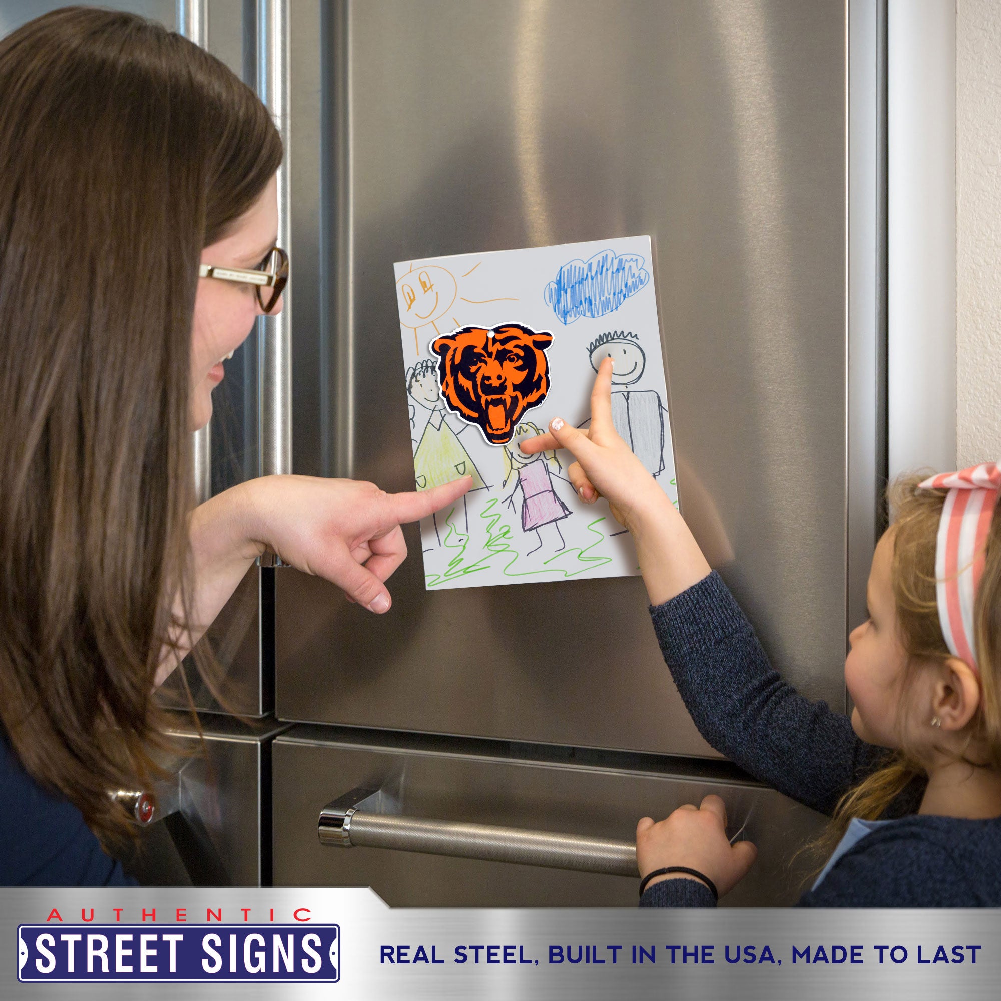 Chicago Bears - Bear Head Logo Steel Super Magnet