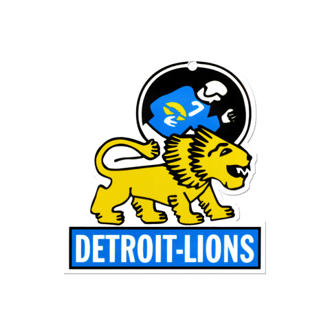 Detroit Lions - Vintage Yellow Logo Steel Super Magnet