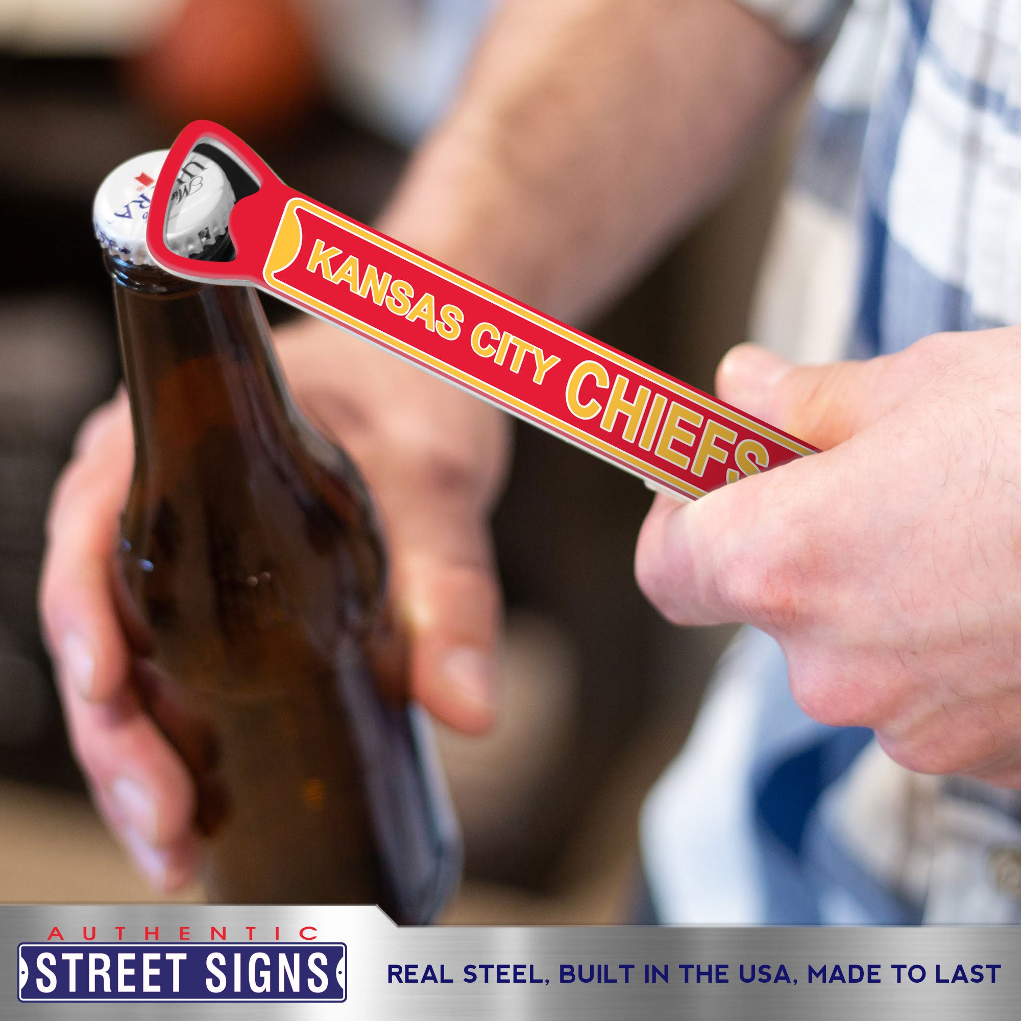 Kansas City Chiefs Steel Bottle Opener Super Magnet