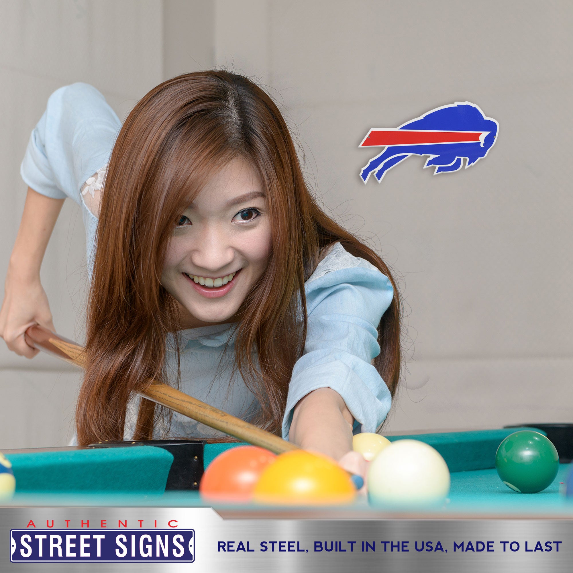 Buffalo Bills 12" Spirit Size Steel Laser Cut Sign