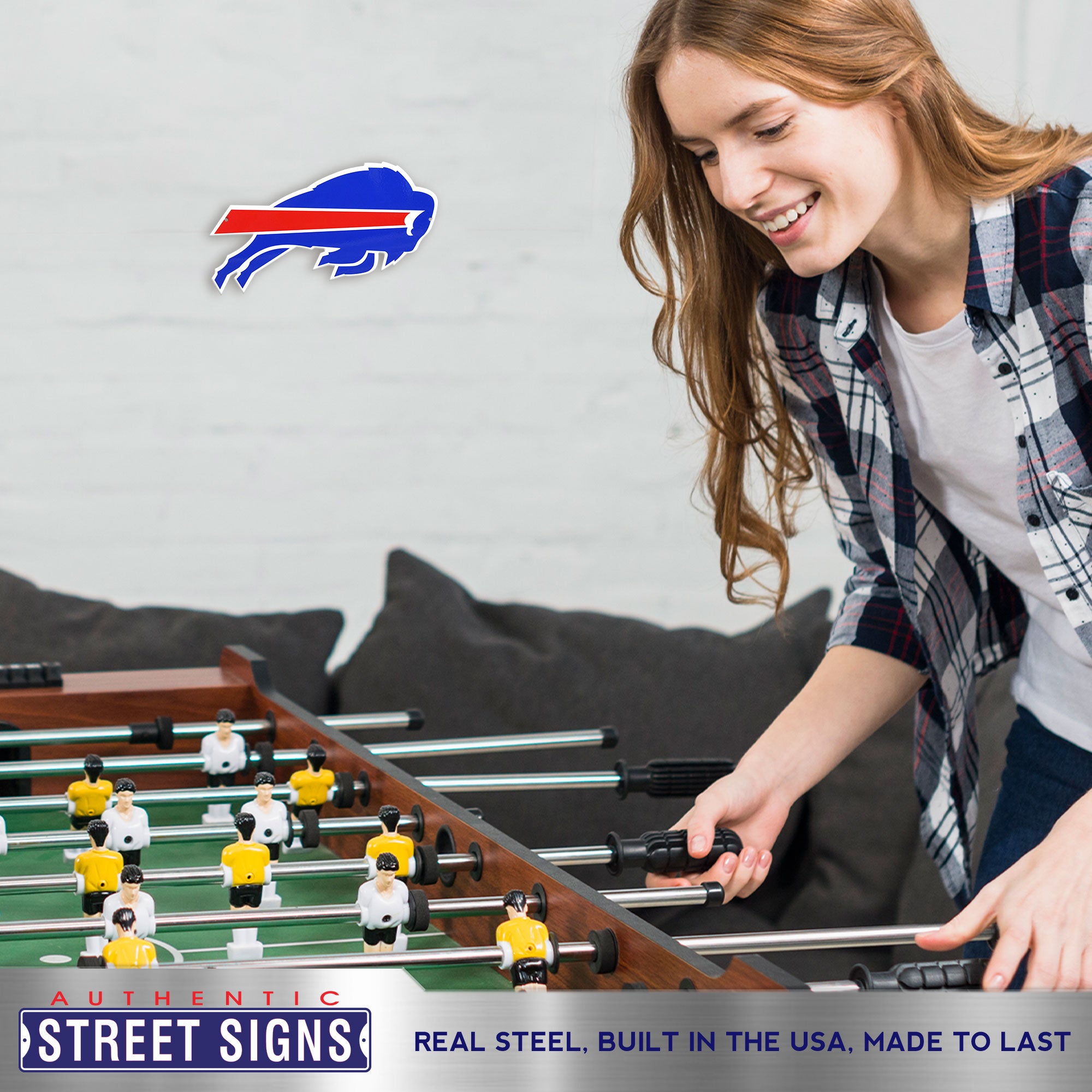 Buffalo Bills 12" Spirit Size Steel Laser Cut Sign