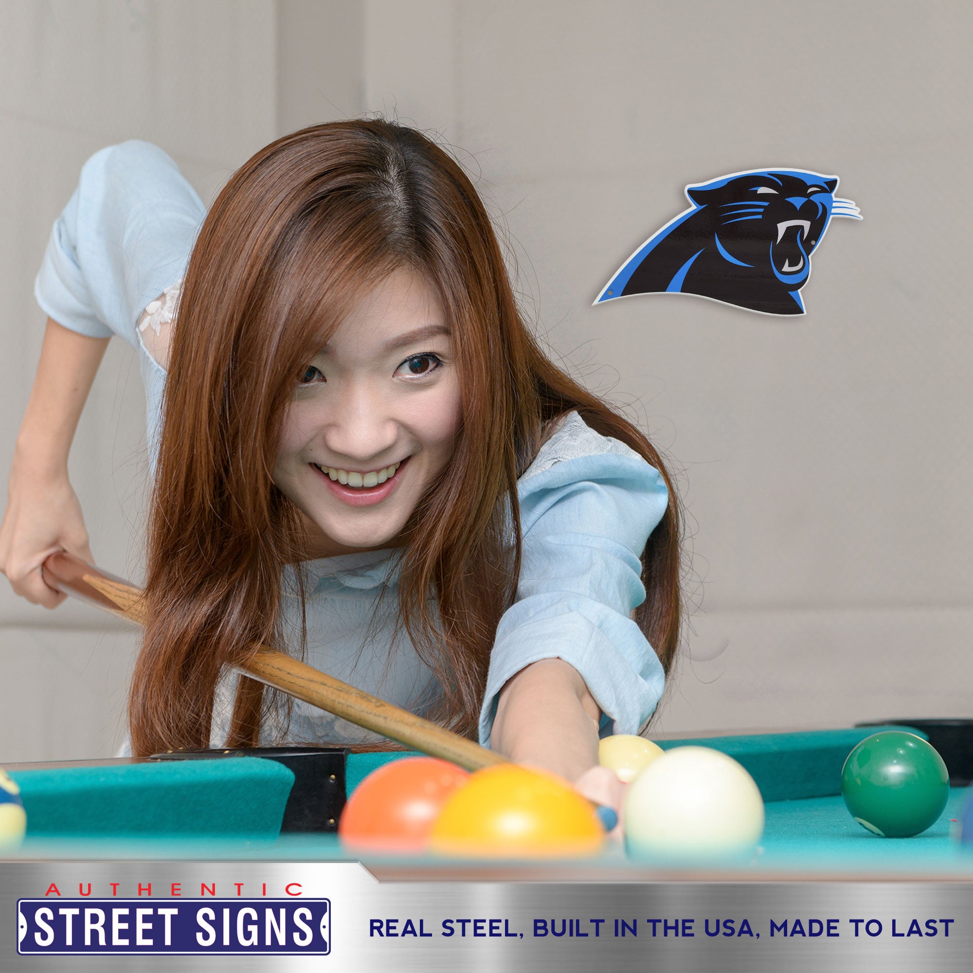 Carolina Panthers 12" Spirit Size Steel Laser Cut Sign