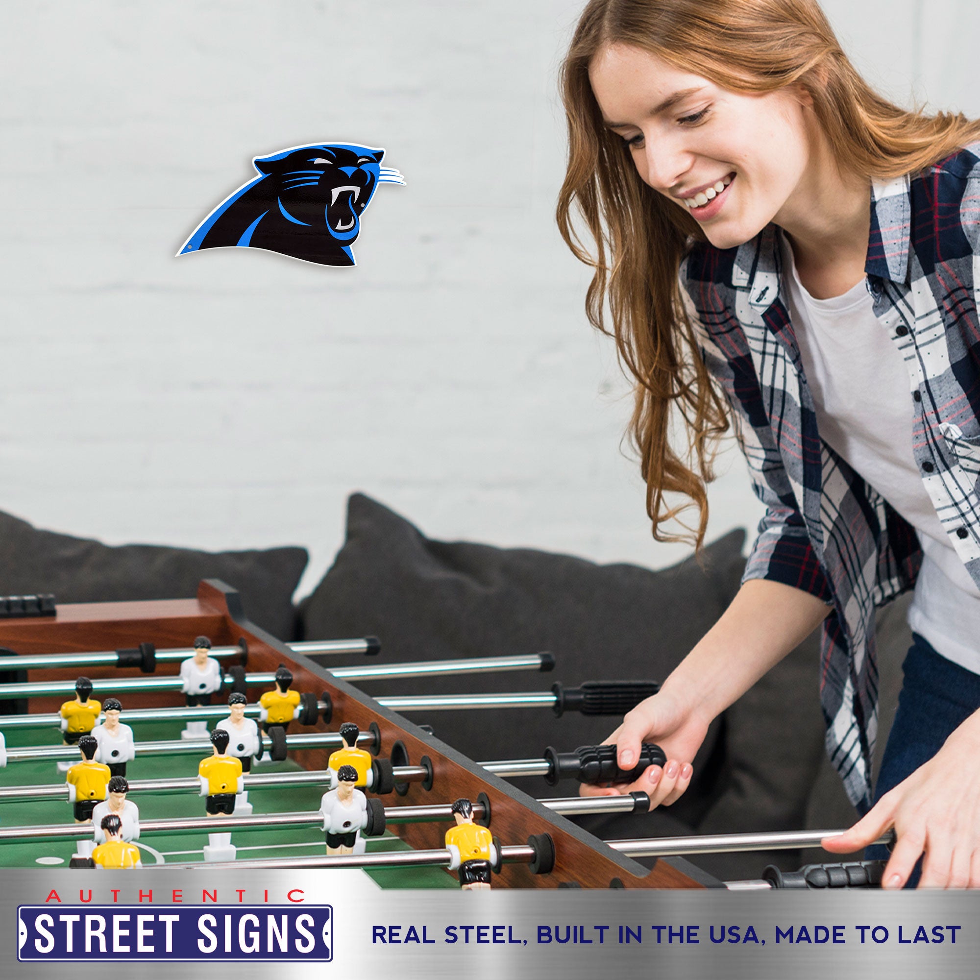 Carolina Panthers 12" Spirit Size Steel Laser Cut Sign