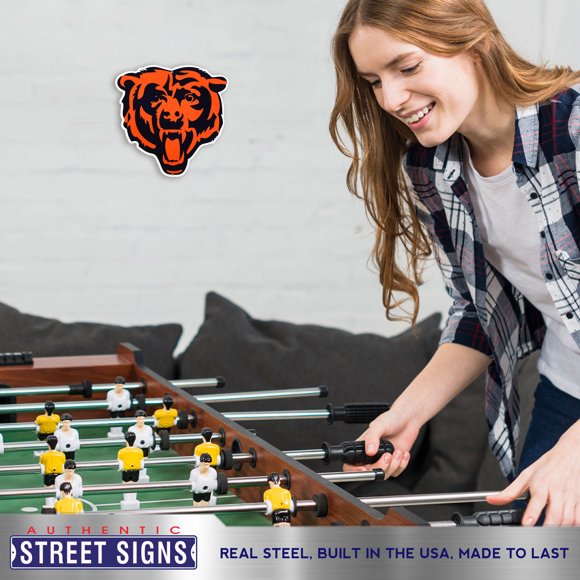 Chicago Bears 12" Spirit Size Steel Laser Cut Sign