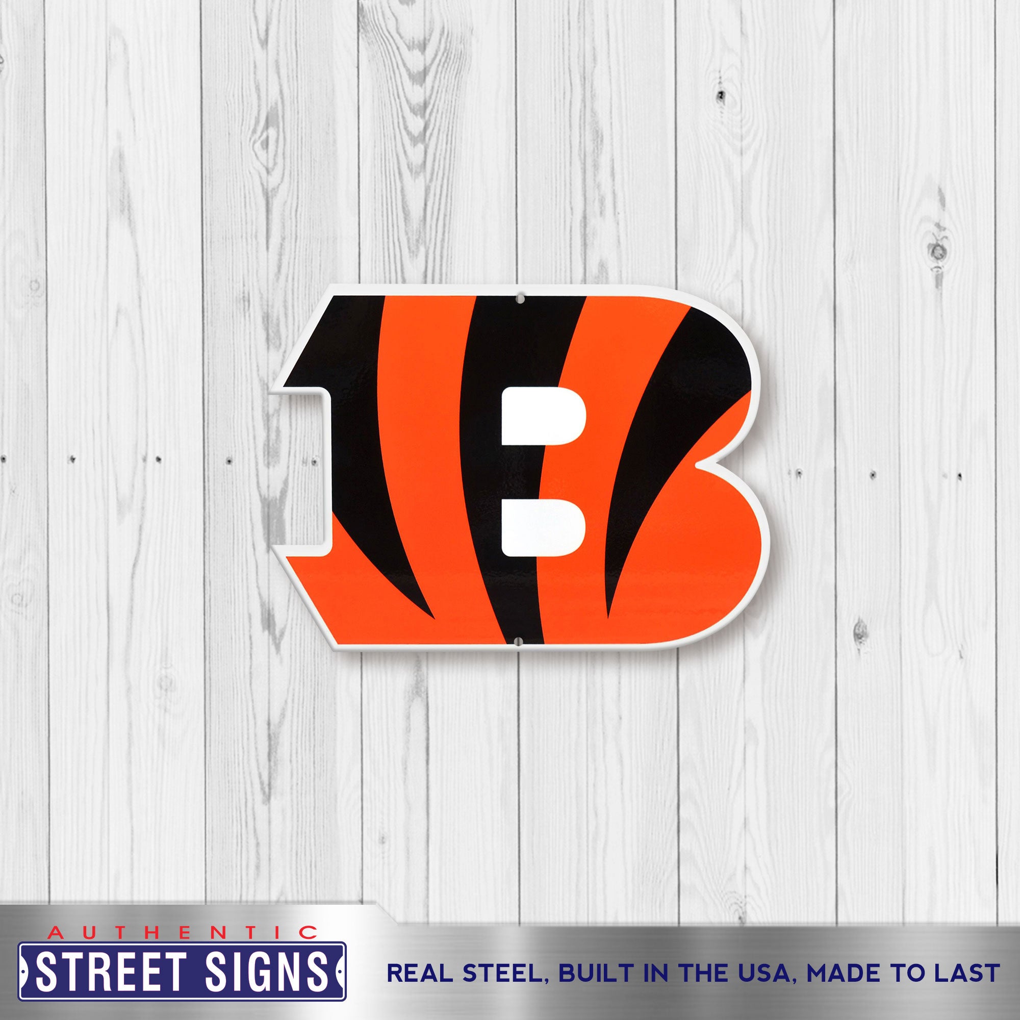Cincinnati Bengals 12" Spirit Size Steel Laser Cut Sign