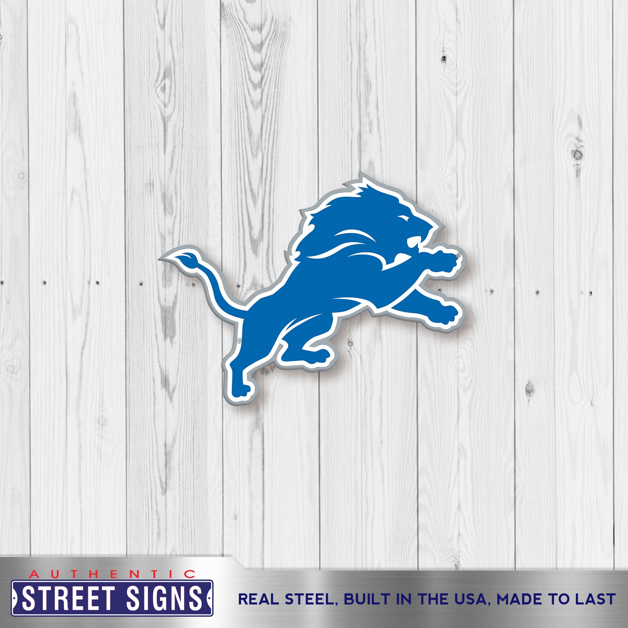 Detroit Lions 12" Spirit Size Steel Laser Cut Sign