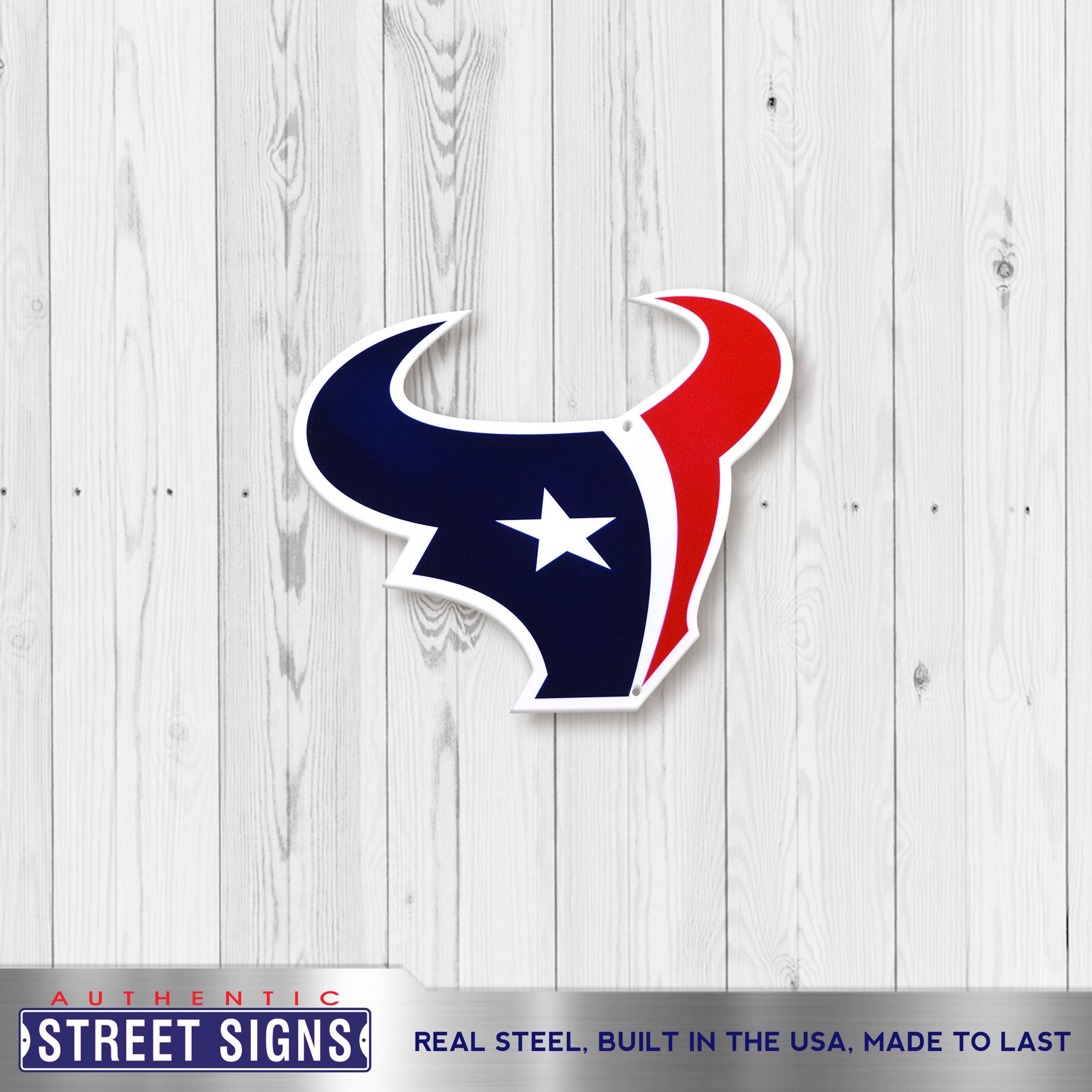Houston Texans 12" Spirit Size Steel Laser Cut Sign
