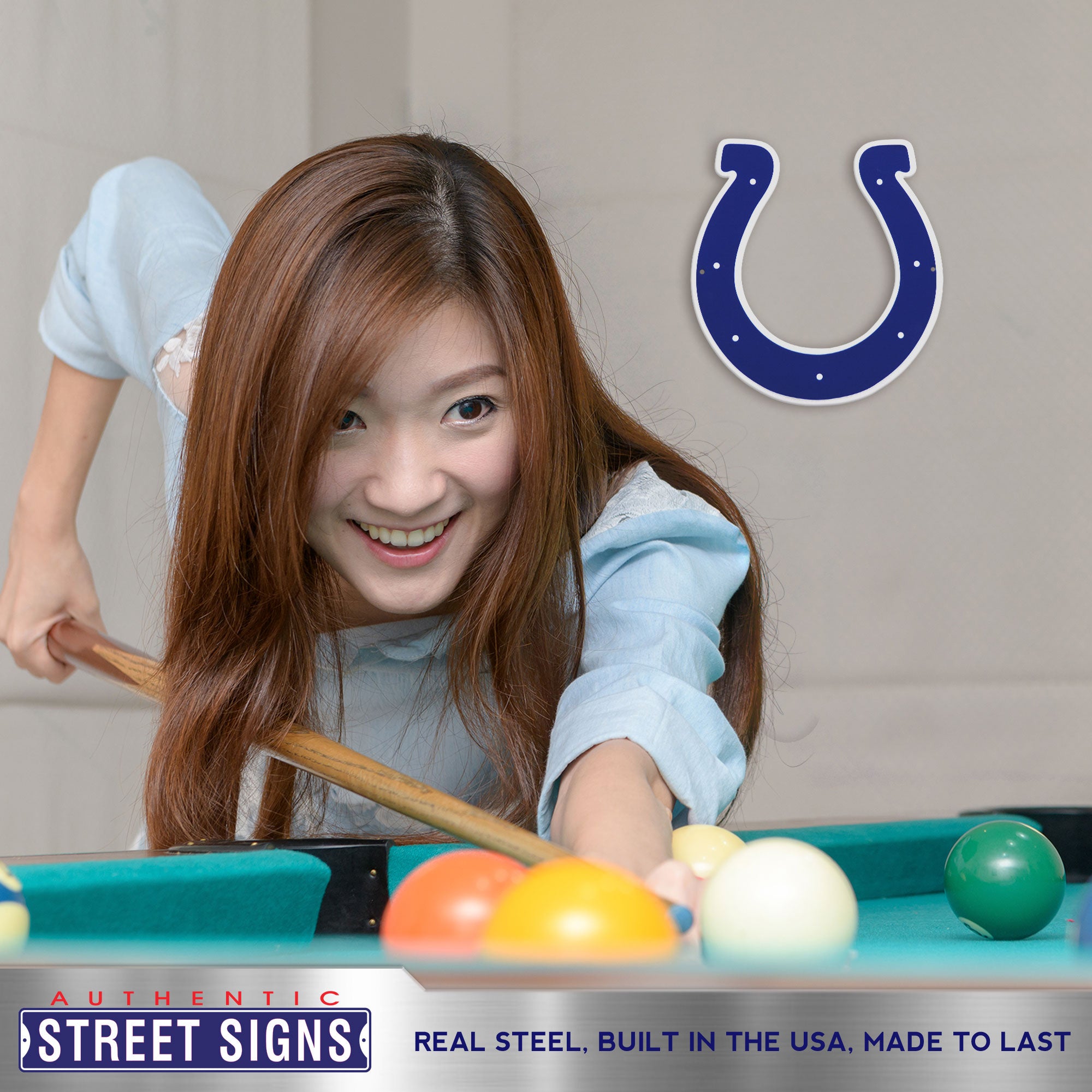 Indianapolis Colts 12" Spirit Size Steel Laser Cut Sign