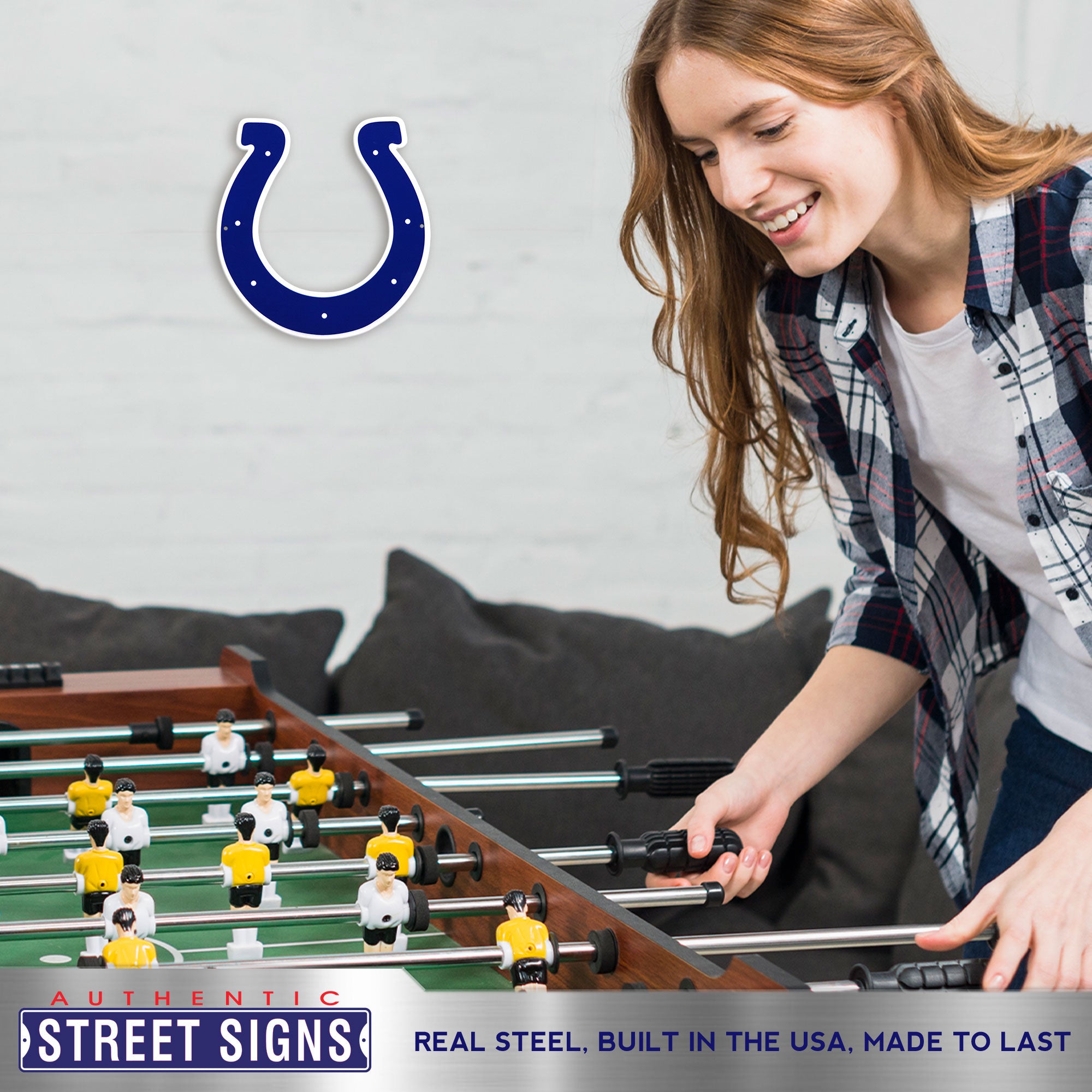 Indianapolis Colts 12" Spirit Size Steel Laser Cut Sign